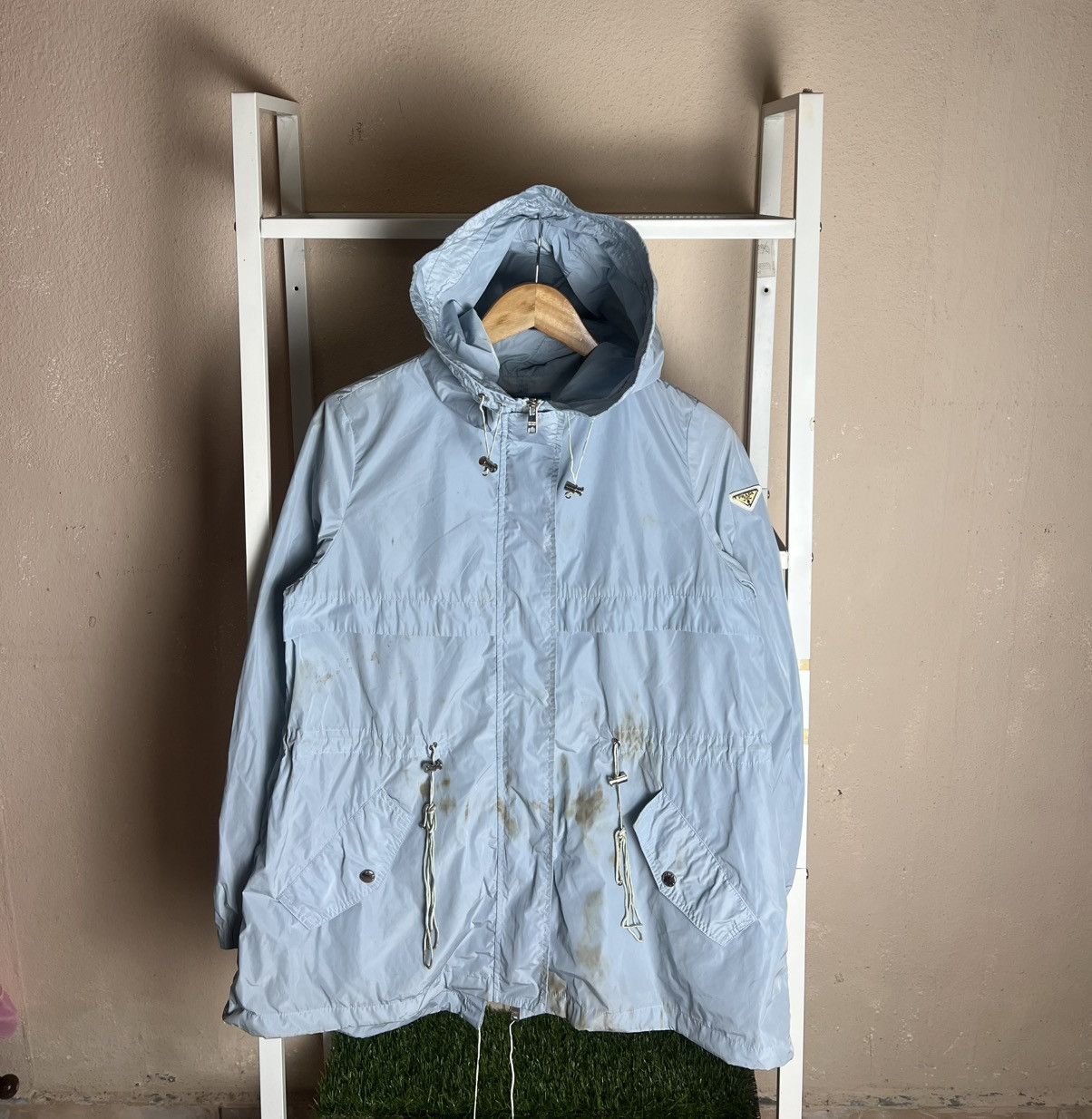 Prada Prada Light Blue Nylon Parka Jacket Stains Size M / US 6-8 / IT 42-44 - 1 Thumbnail