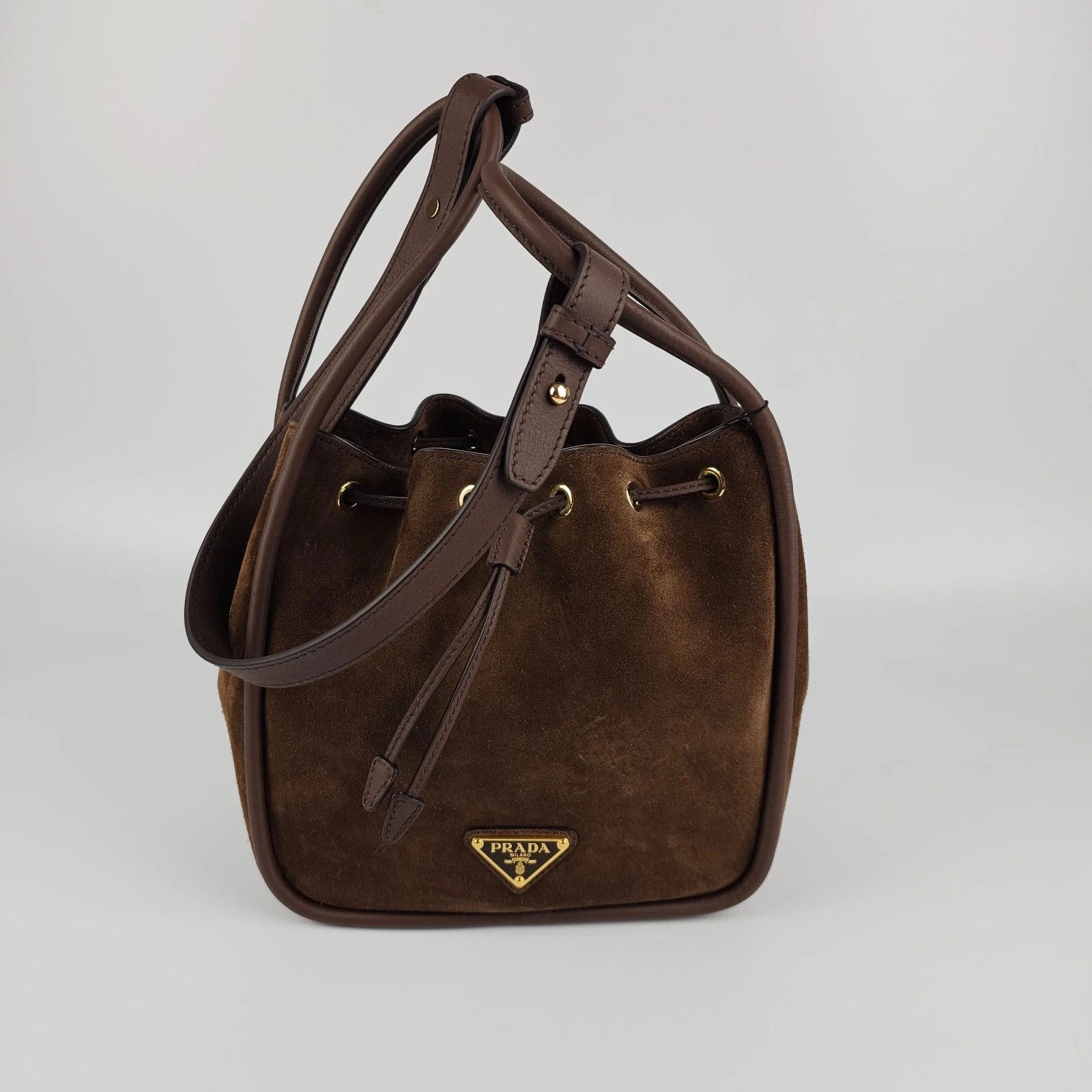 Prada PRADA Darling Mini $2850 Cacao Suede Bucket Bag Size ONE SIZE - 7 Thumbnail