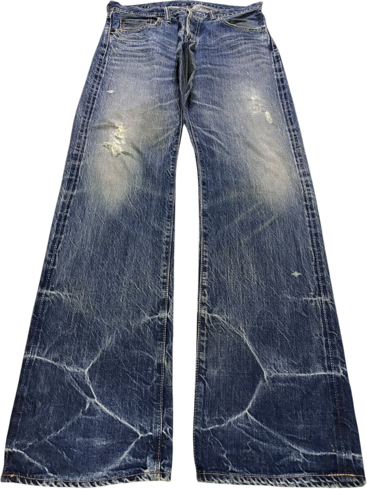 Johnbull Vintage Johnbull Selvedge Mud Wash Distress Baggy Jeans Size US 32 / EU 48 - 1 Thumbnail