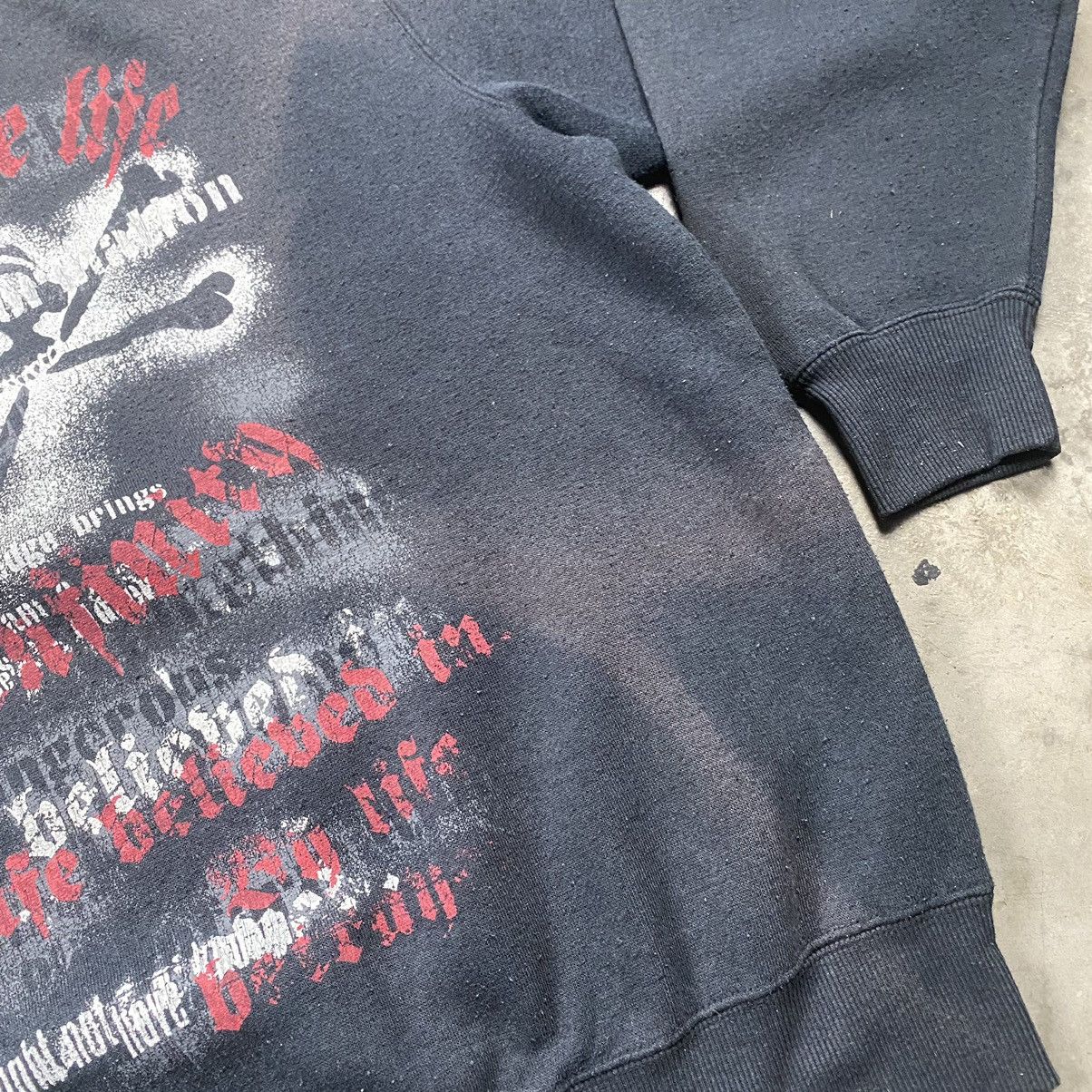 If Six Was Nine × Japanese Brand × Le Grande Bleu (L.G.B.) y2k Beaumont Carr Skulls Poem Tribal Sunfaded Boxy Size US L / EU 52-54 / 3 - 7 Thumbnail