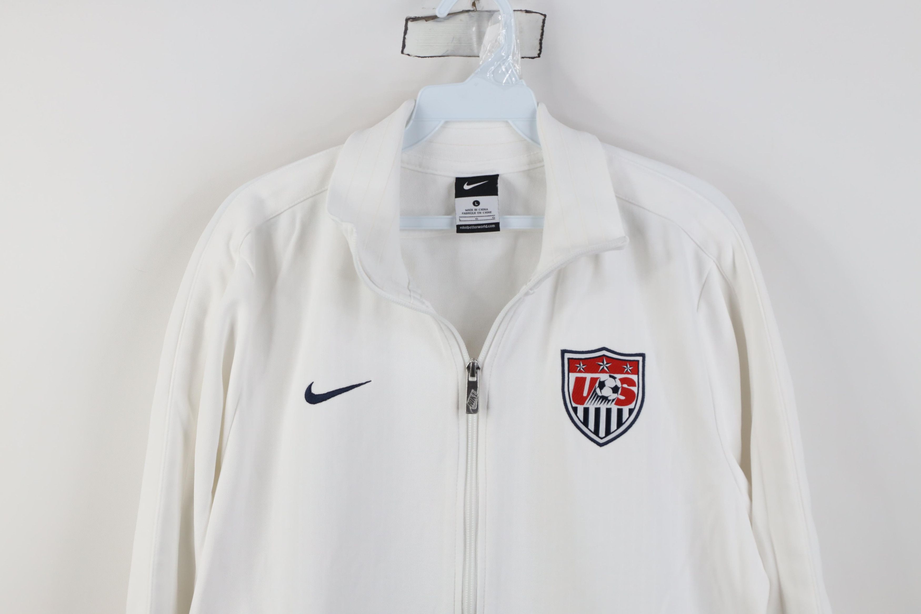 Nike Vintage Nike Team USA Soccer Football Full Zip Jacket White Size US L / EU 52-54 / 3 - 2 Thumbnail
