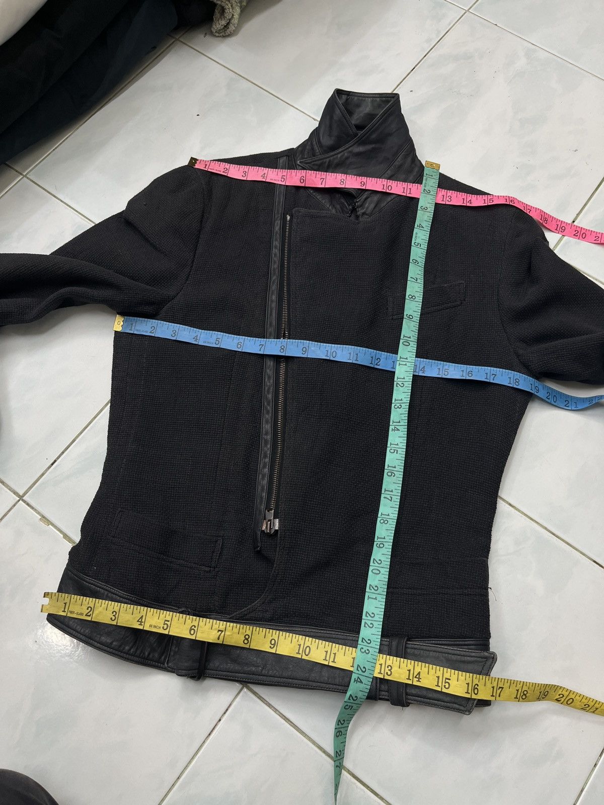 14th Addiction 🔥🔥ATO MATSUTOMO ASYMMETRICAL COTTON LEATHER BIKER JACKET Size S / US 4 / IT 40 - 21 Thumbnail