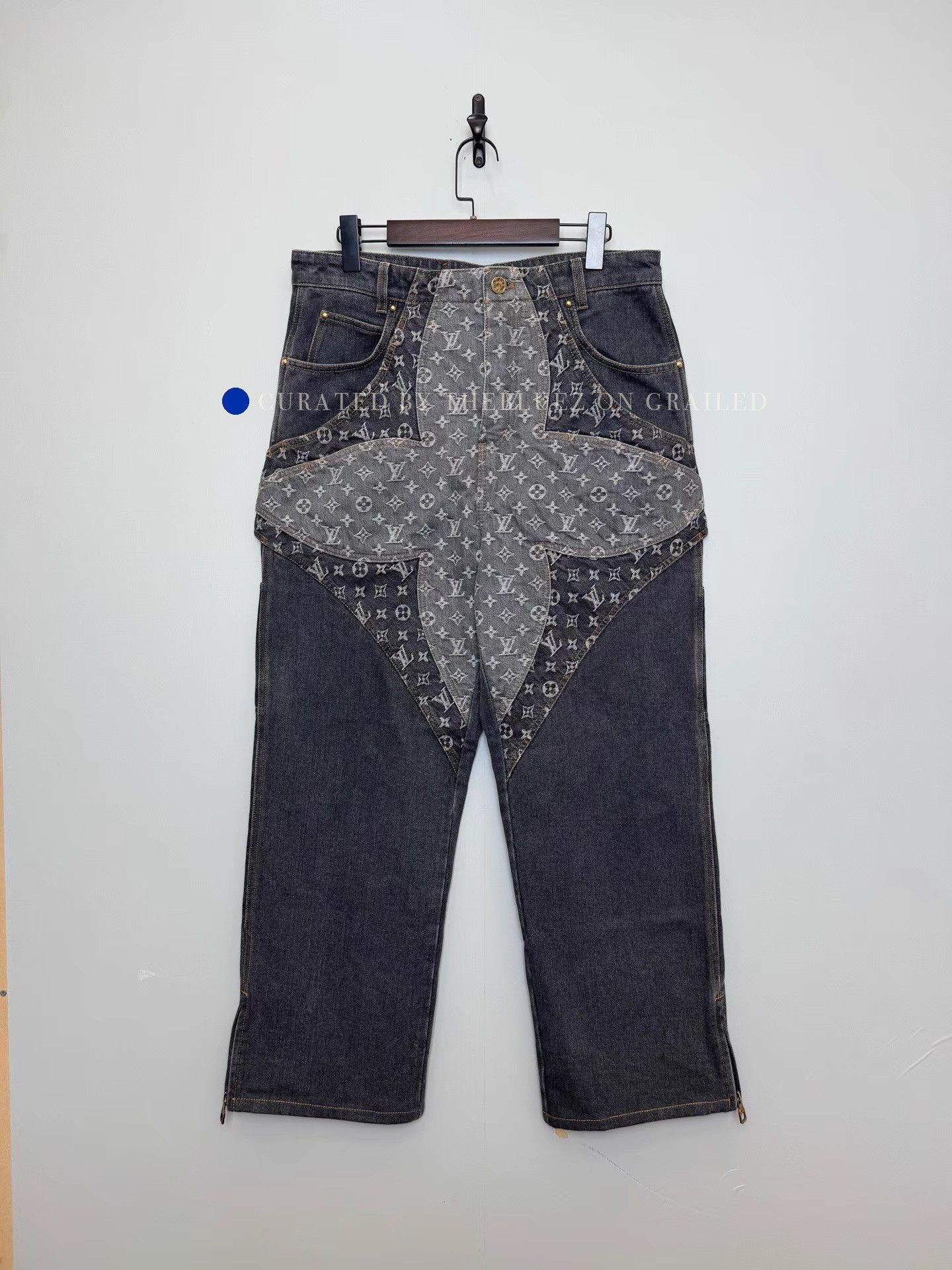 Louis Vuitton Gray Patchwork Straight Pants K36 Size US 32 / EU 48 - 1 Thumbnail