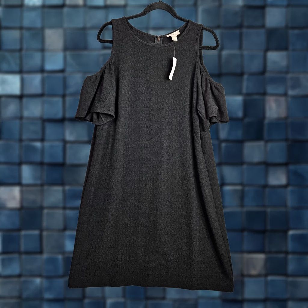 Loft LOFT By Ann Taylor Women's Black Cold Shoulder Dress Size L NEW Size L / US 10 / IT 46 - 1 Thumbnail