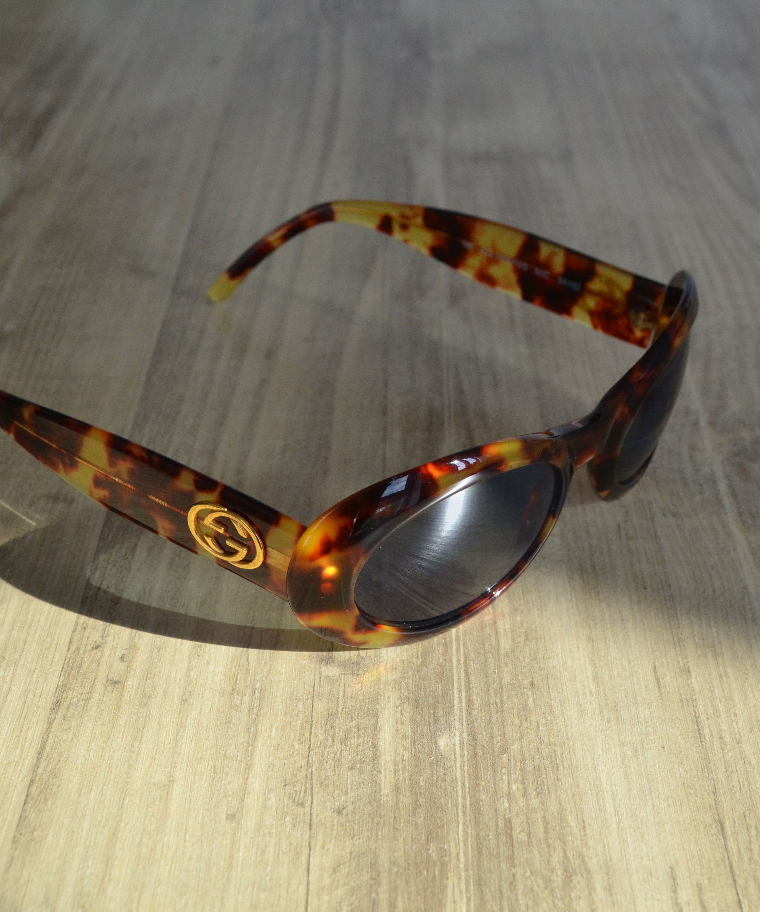 Gucci GUCCI Sunglasses Logo Oval Glasses GG 2400 Brown Tortoise Size ONE SIZE - 6 Thumbnail