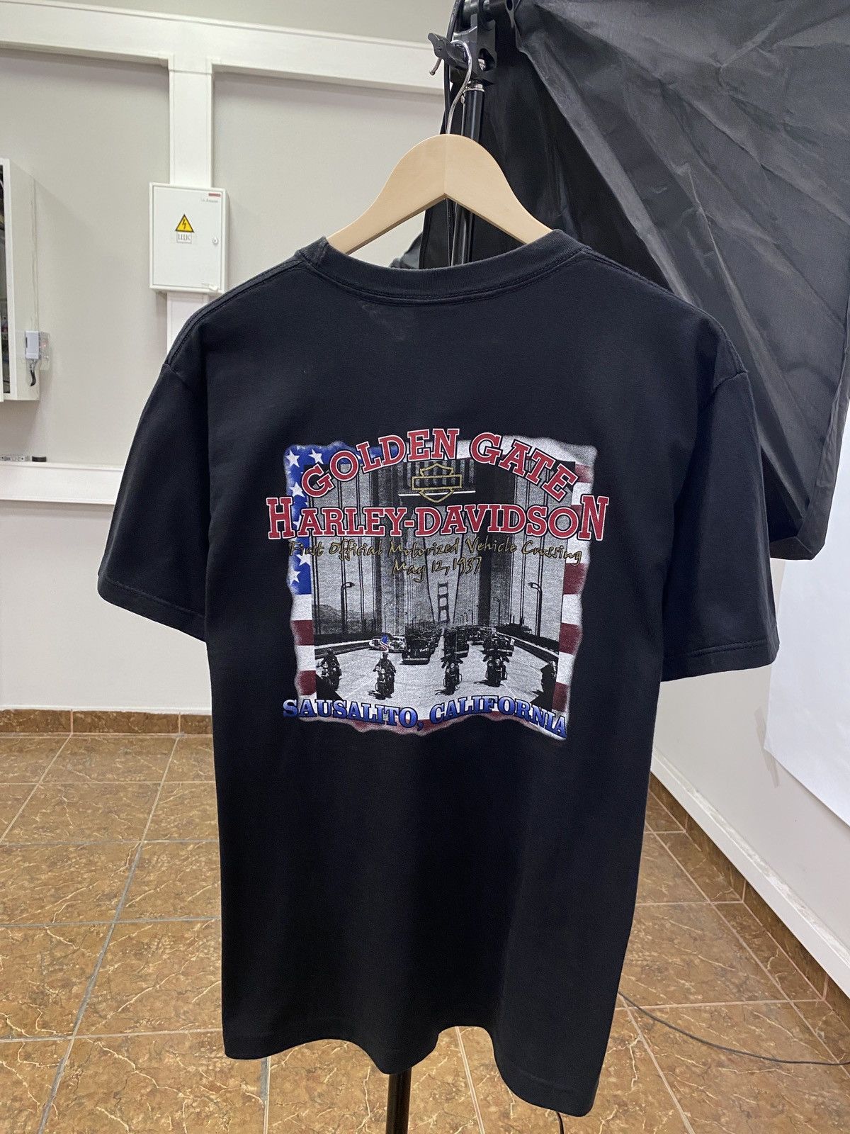 Harley Davidson 🇺🇸 Vintage 1996 Harley Davidson Golden Gate T-Shirt Rare Y2K Size US L / EU 52-54 / 3 - 1 Thumbnail