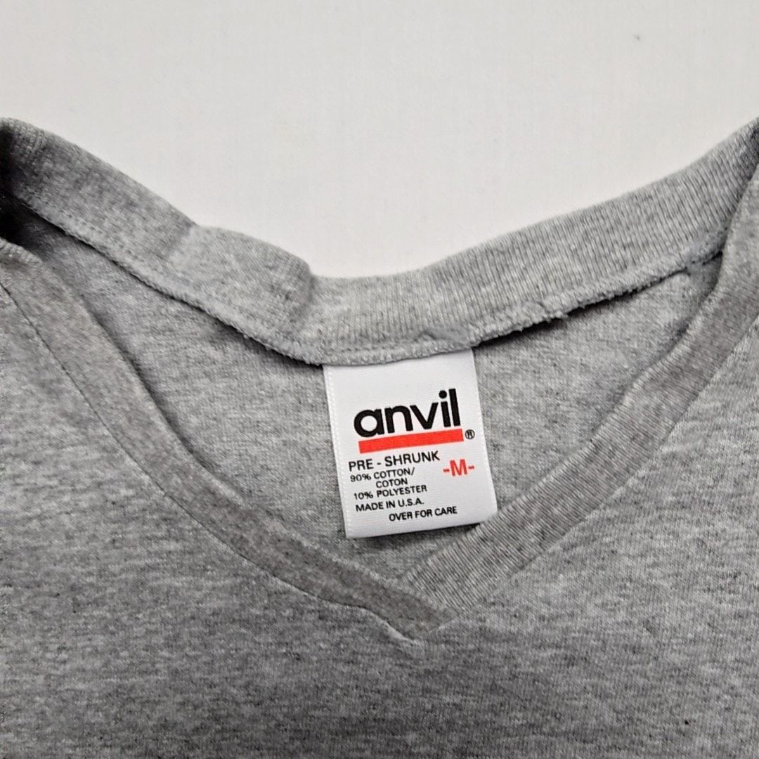 Anvil Vintage Gunnison Floral Tee Anvil Gray M V-Neck Shirt 90s Size M / US 6-8 / IT 42-44 - 3 Thumbnail