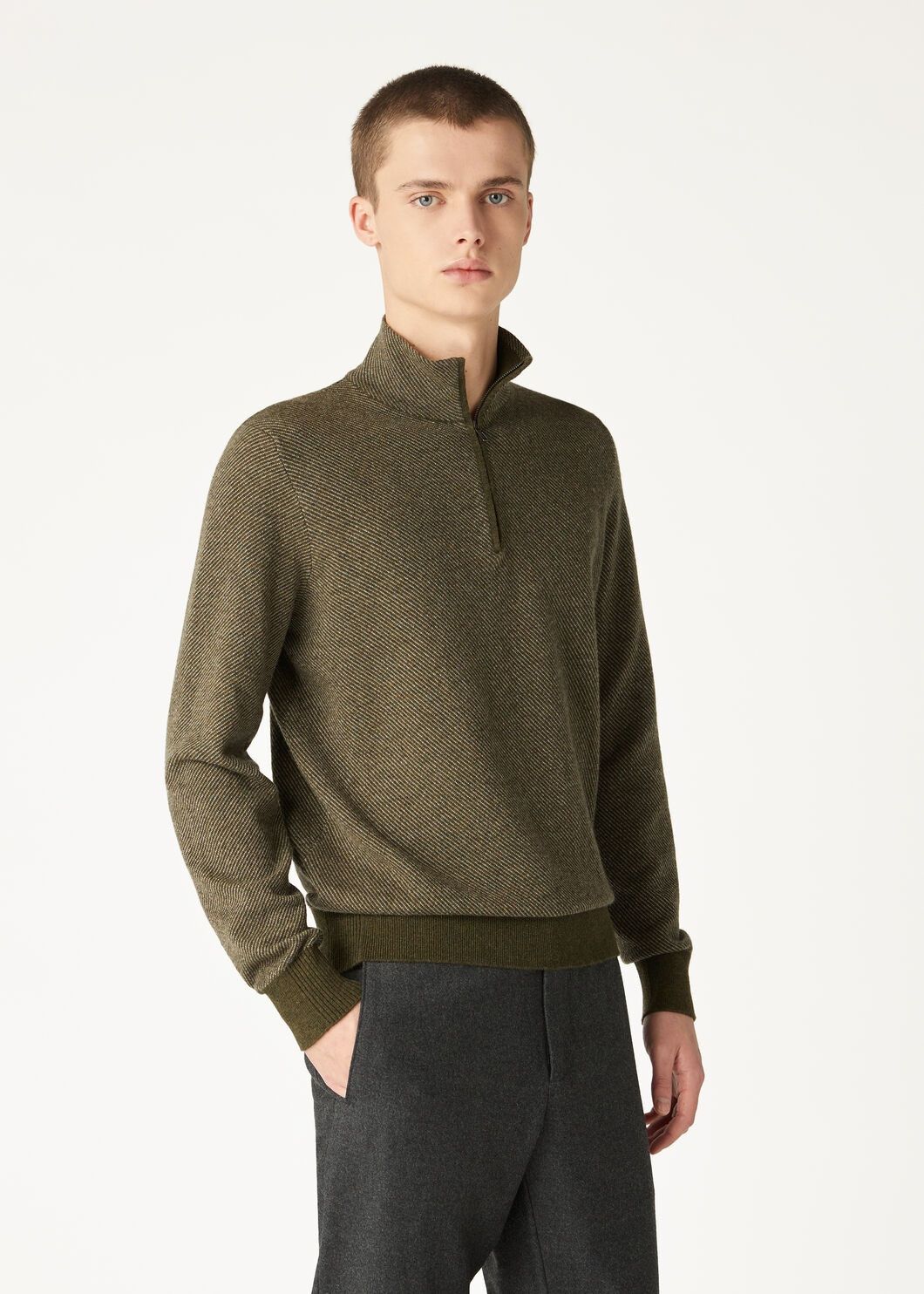 Loro Piana o1w1db10725 FAG4525 Roadster Mezzocollo Sweater in Green Size US S / EU 44-46 / 1 - 4 Thumbnail