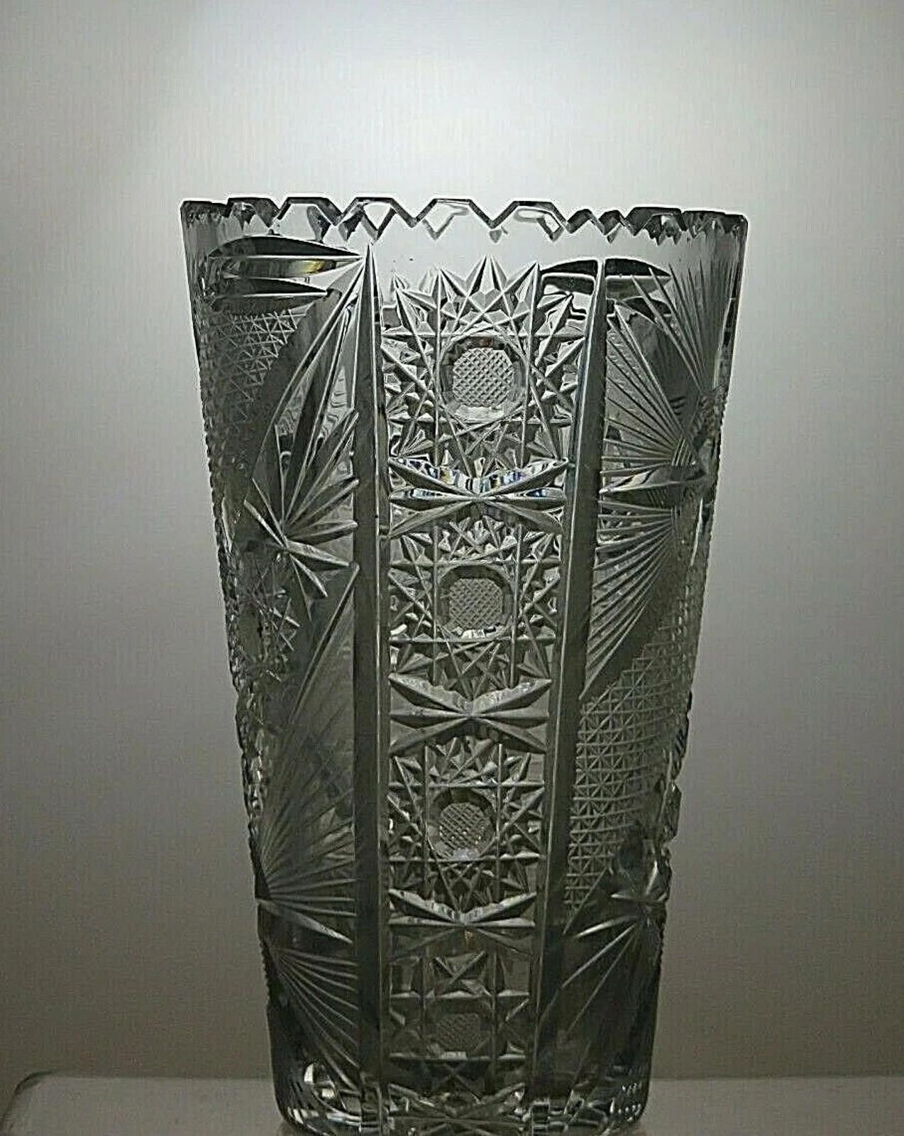 Poeme Bohemien Antique Bohemia Crystal Queen Lace Cut Unique Vase 8 1/8" Size ONE SIZE - 1 Thumbnail