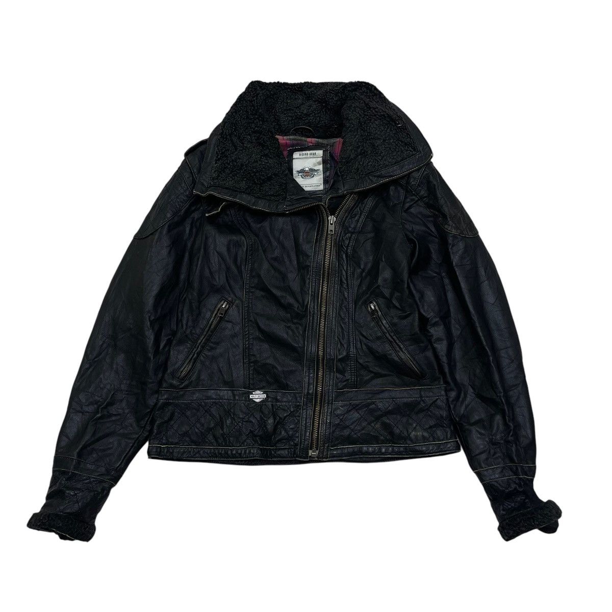 Harley Davidson 🔥Vintage Harley Davidson Doubel Collar Leather Jacket Size S / US 4 / IT 40 - 1 Thumbnail