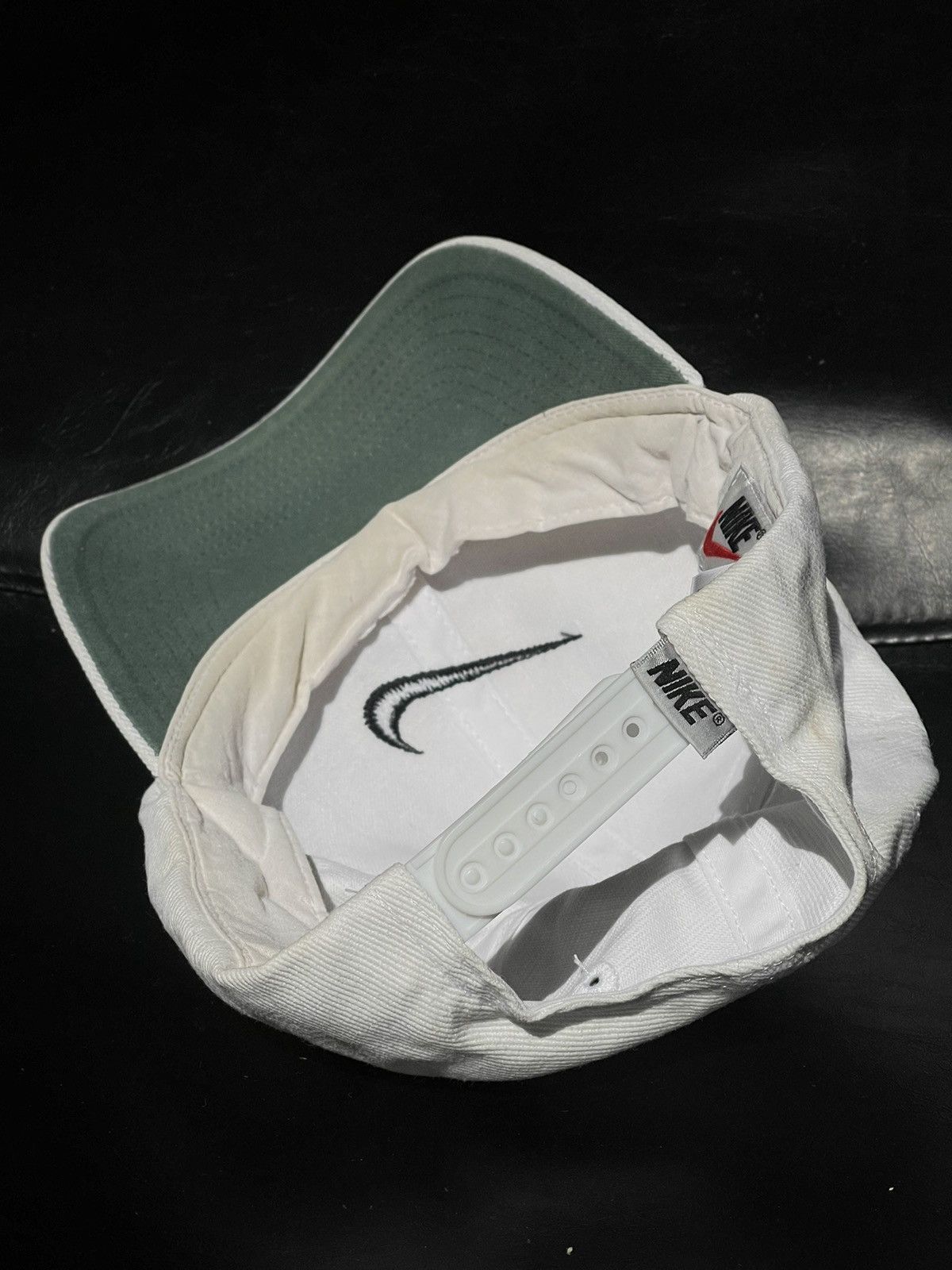 Nike × Vintage 90’s Nike Vintage white cap embroidered black logo Size ONE SIZE - 8 Thumbnail