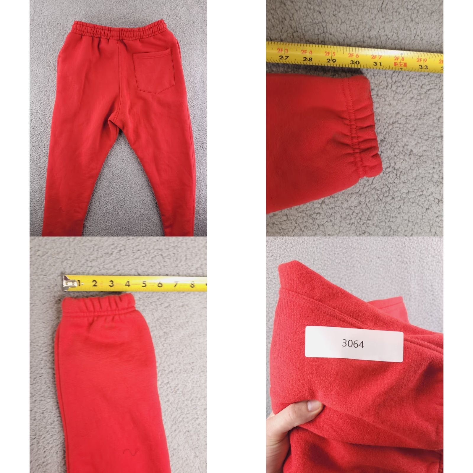 Vintage At War Worldwide Sweatpants Mens Medium Cuffed Joggers Red Streetwear Red Size US 31 - 8 Thumbnail