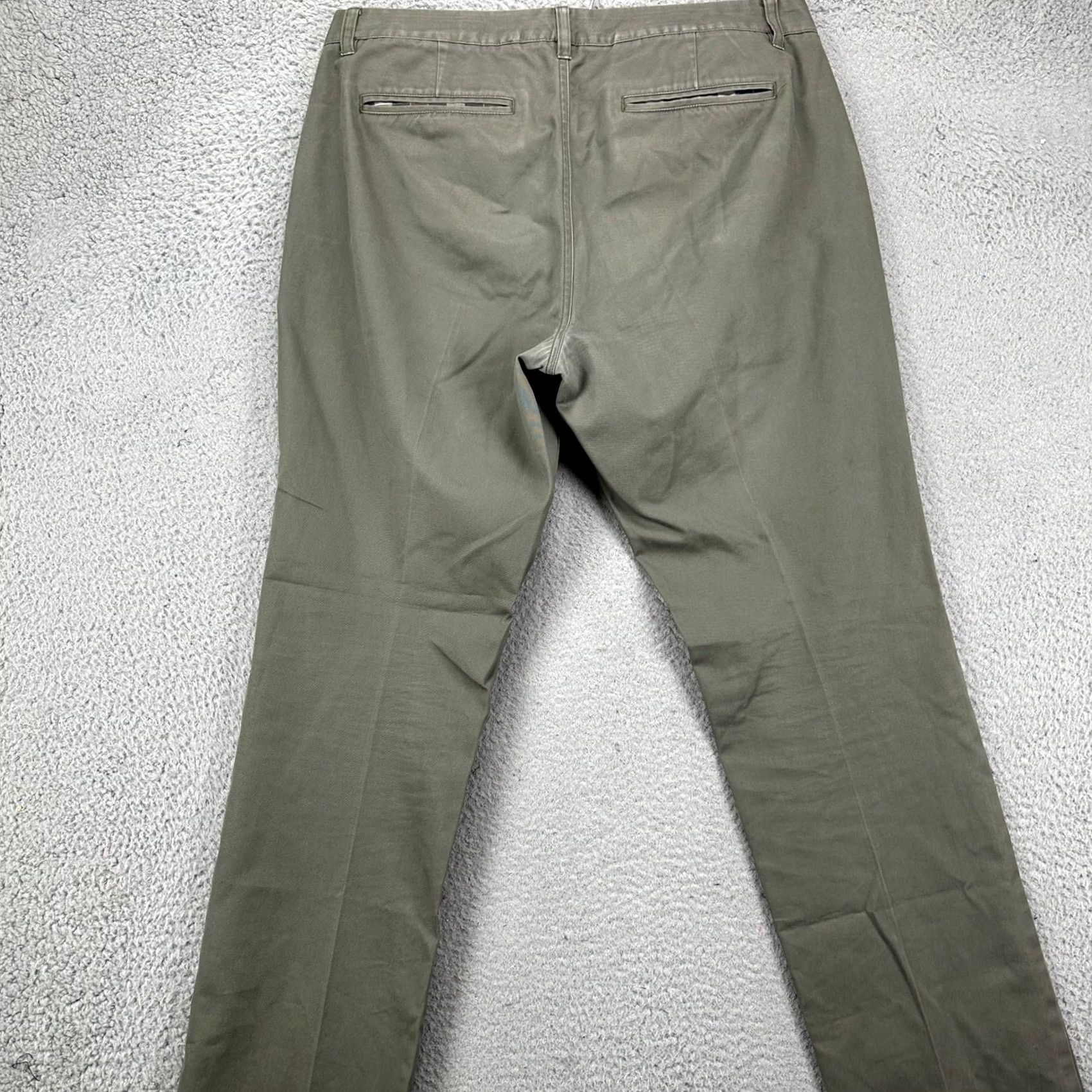 Bonobos Bonobos Khakis Pants Mens 35X32 Olive Green Slim Fit Flat Front Straight Leg Size US 35 - 2 Thumbnail