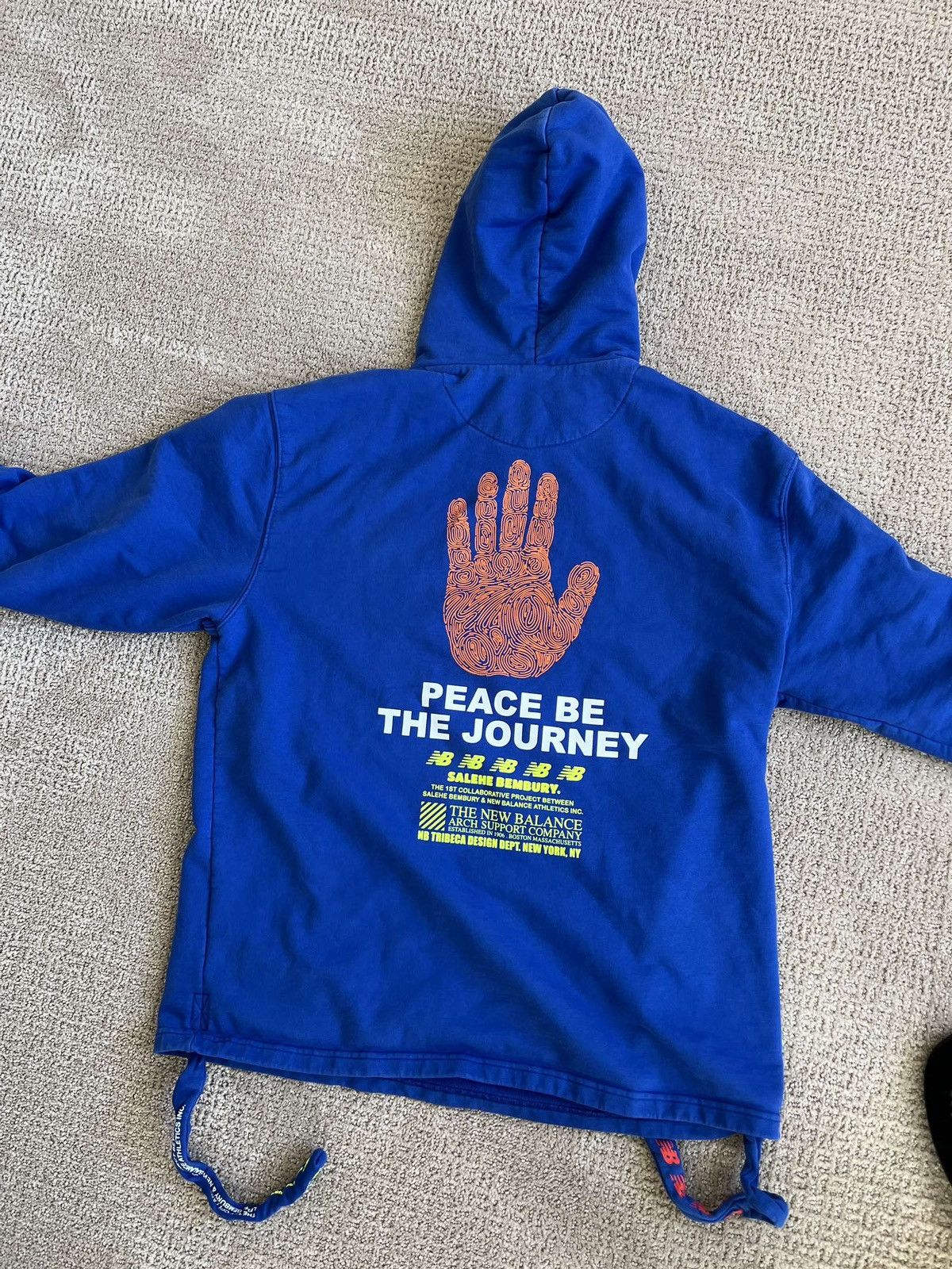 image of New Balance x he Bembury Yurt Hoodie Blue, Men's (Size Large)