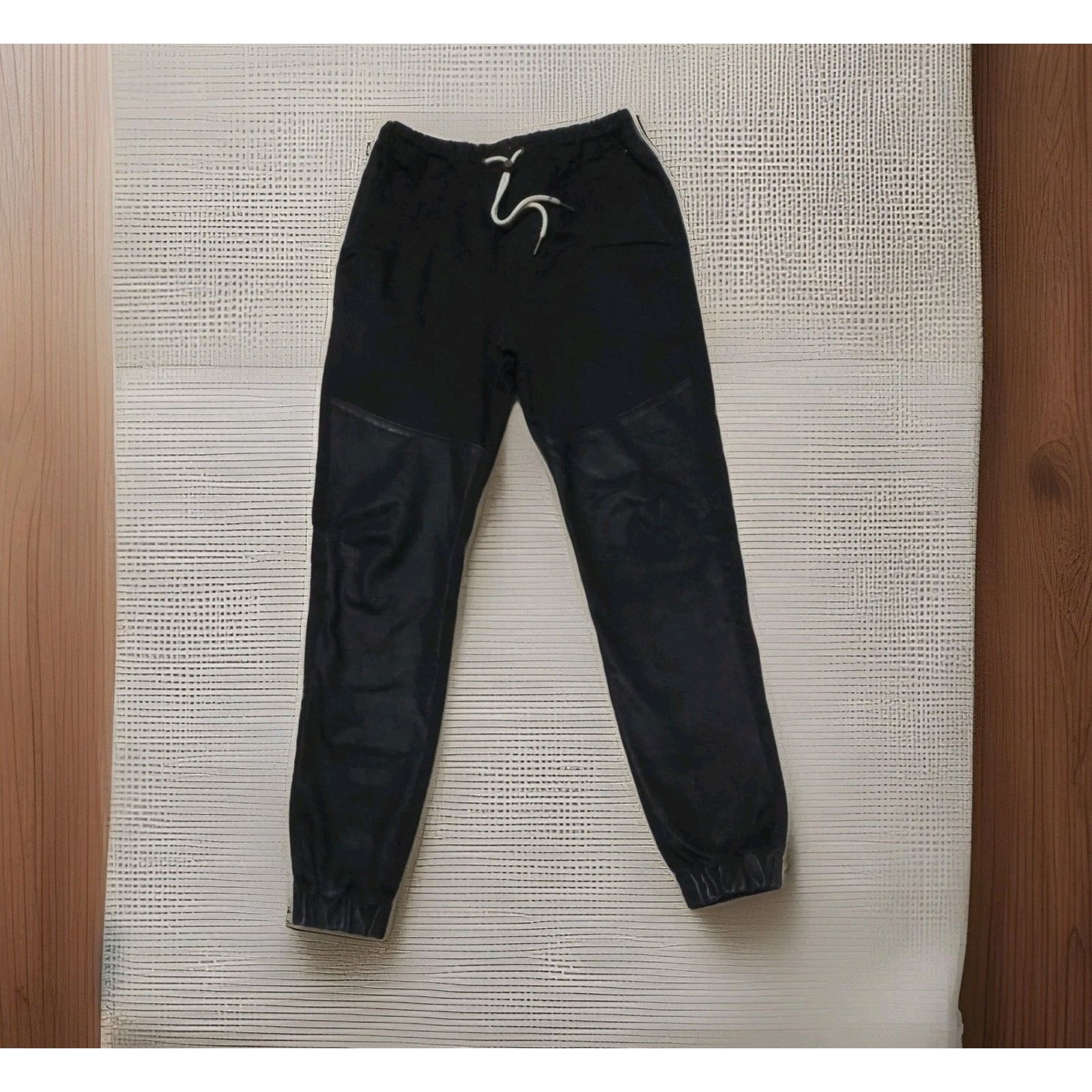 Zanerobe ZANEROBE Men's Black Leather Track Sureshot Jogger 30 $299 Size US 30 / EU 46 - 4 Thumbnail