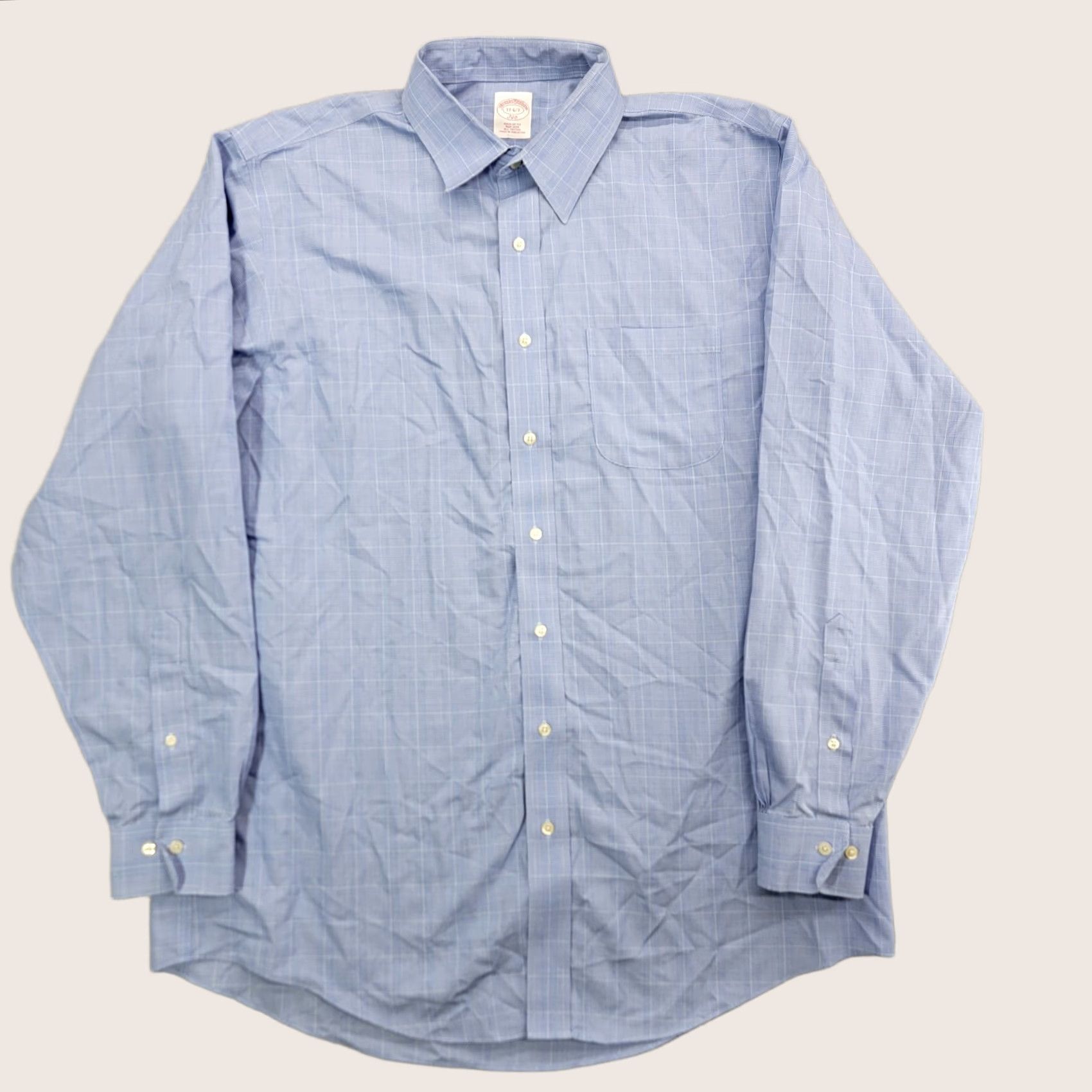 Brooks Brothers Brooks Brothers 346 Shirt Men Size 17 Blue Button Up Regular Fit No Iron -6/7 100% Cotton Dress Shirt Weekday Office Casual Business Ladies Mens Girls Size US XL / EU 56 / 4 - 1 Thumbnail