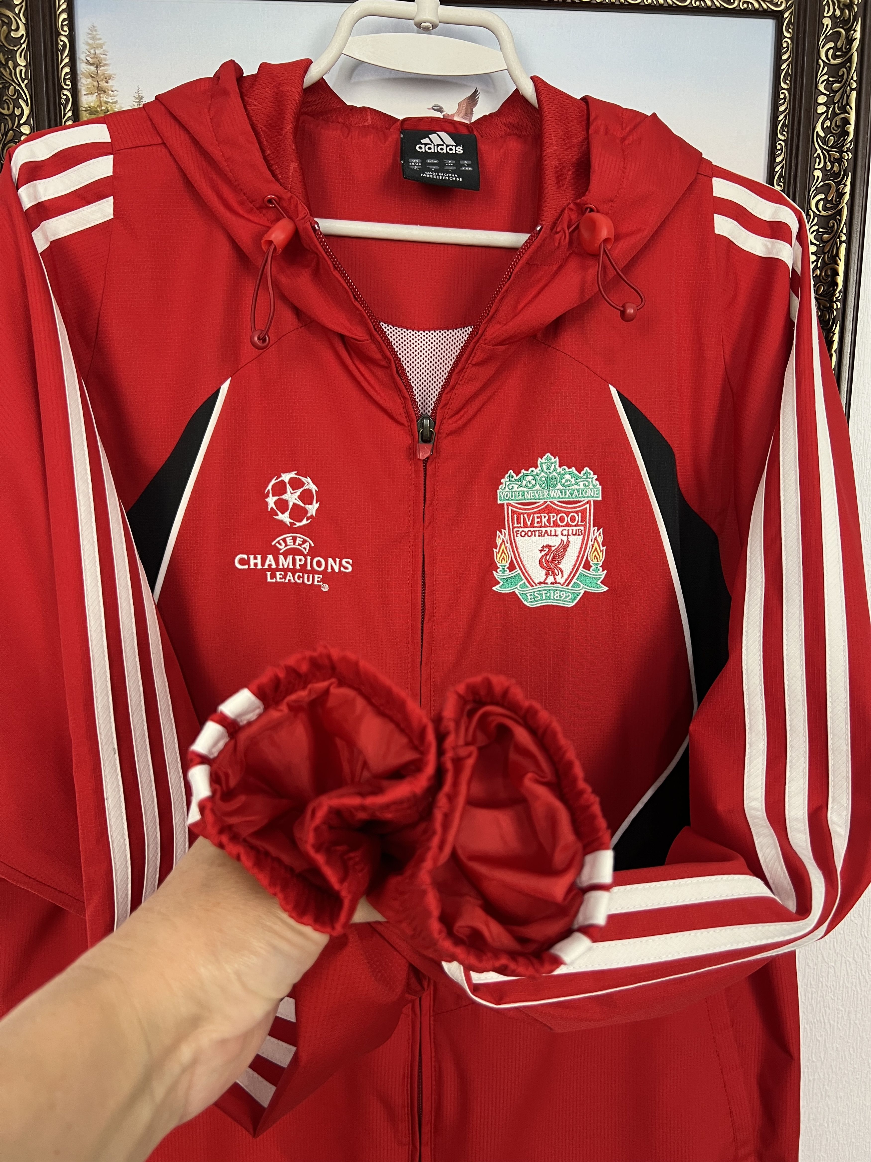 Adidas Vintage Adidas Liverpool Football Jacket Soccer Hooded Size US L / EU 52-54 / 3 - 6 Thumbnail