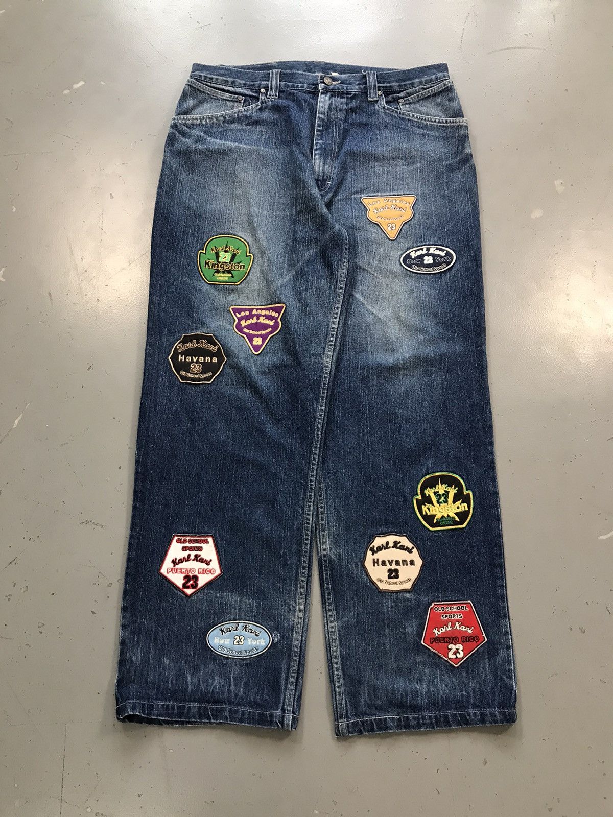 Rare vintage Karl Kani patched baggy fit denim