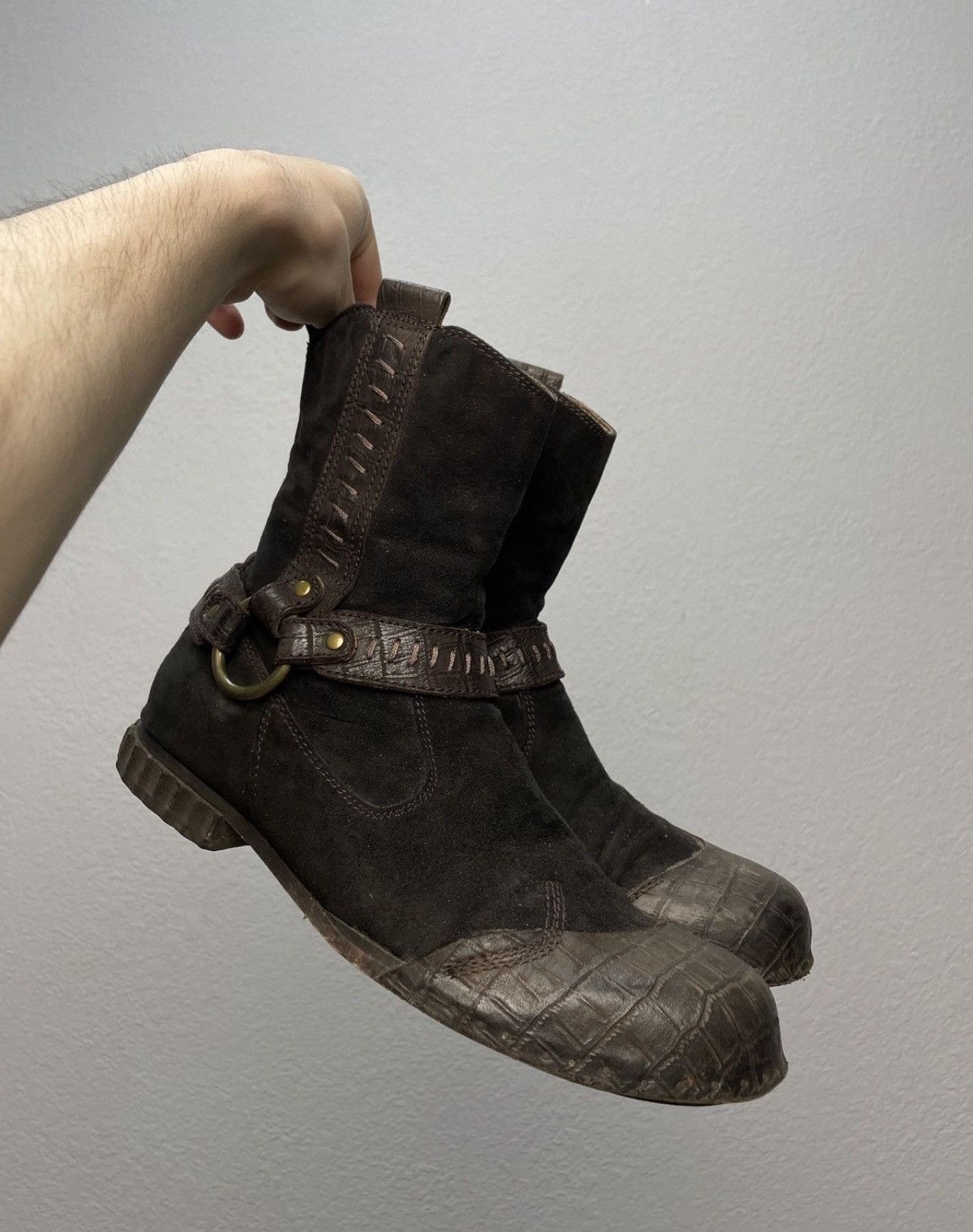 Vintage Italian AS98 Rick Owens Style Leather Biker Boots
