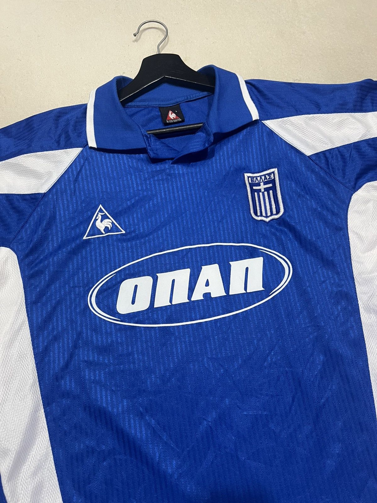 Le Coq Sportif Greece 2002 Le coq Home Jersey Size US L / EU 52-54 / 3 - 2 Thumbnail