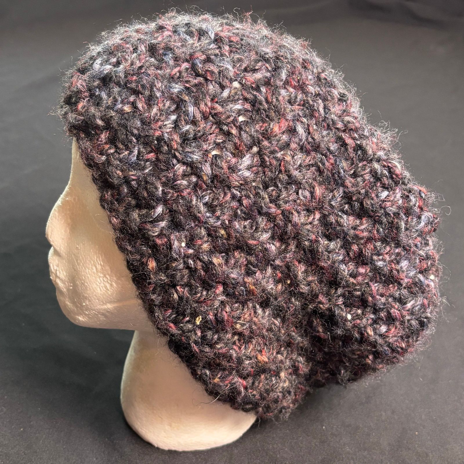 Other Purple Crocheted Slouchy Beanie Size ONE SIZE - 3 Thumbnail