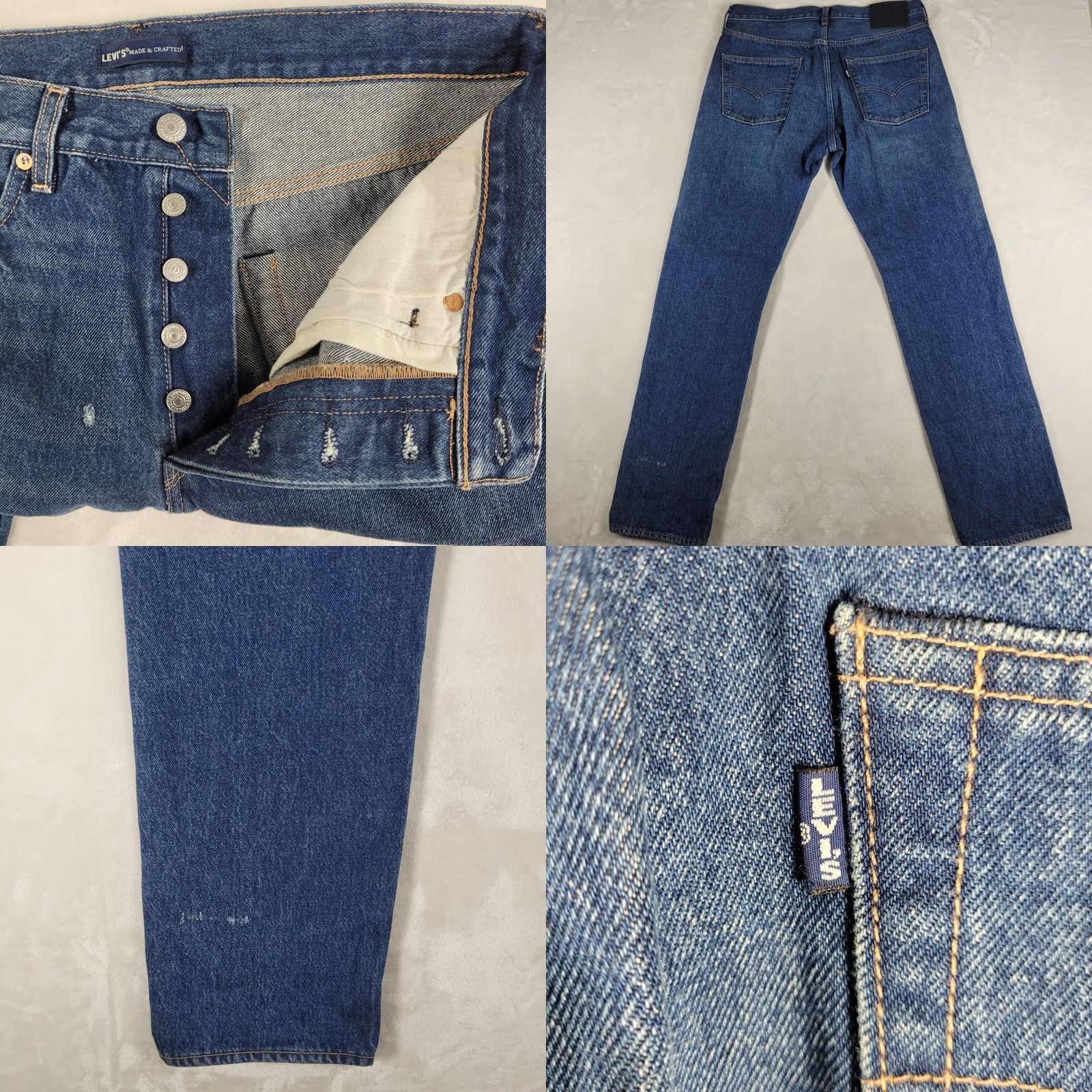 Levi's Levi's Made & Crafted 501 Jeans Men's 32x32 Blue Selvedge Denim LMC Straight Sample Size US 32 / EU 48 - 9 Thumbnail