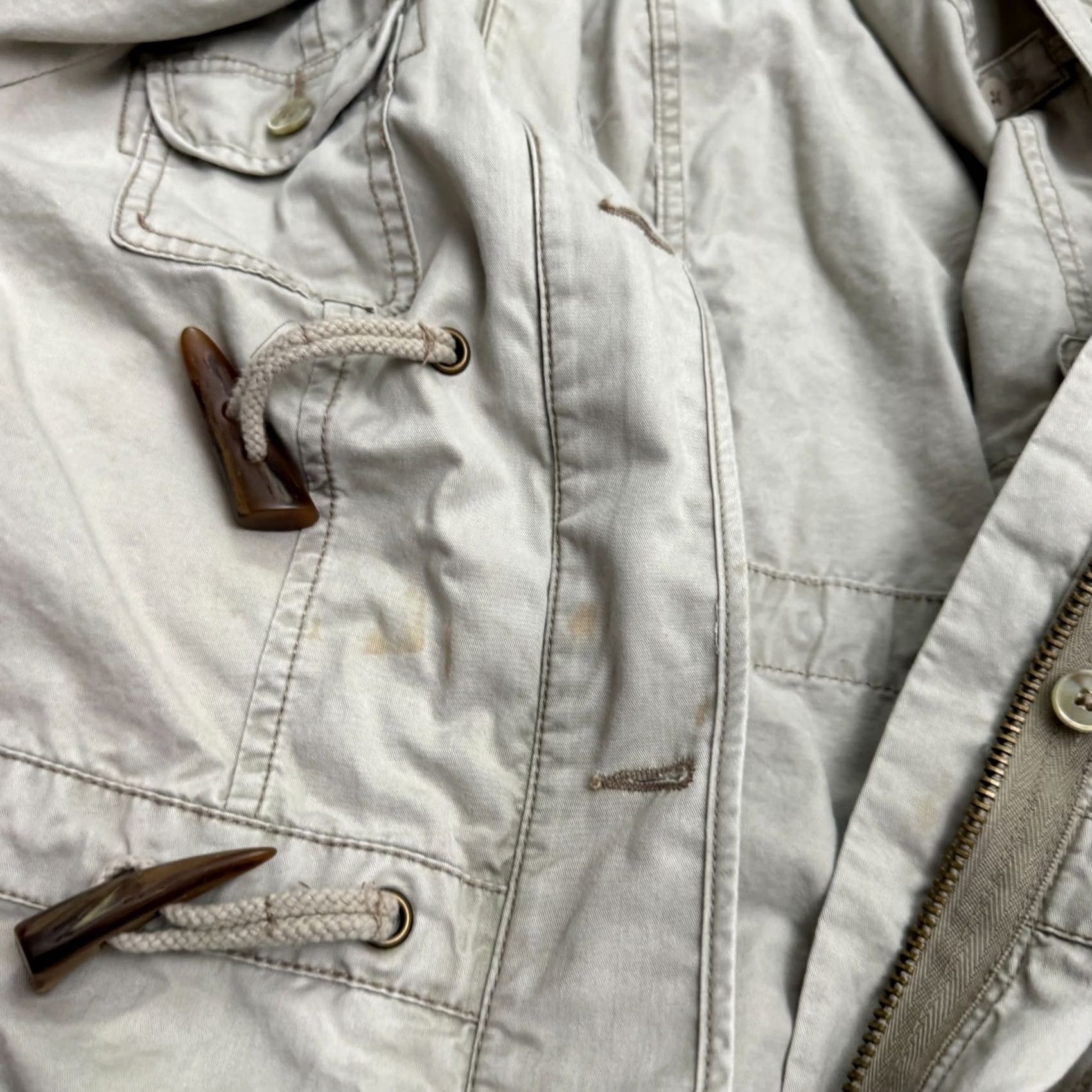 Free People Free People Womens Medium Beige Military Parka Jacket Regimental Toggle Utility Size M / US 6-8 / IT 42-44 - 6 Thumbnail
