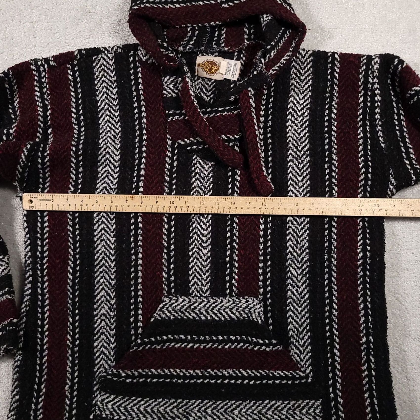 Vintage VINTAGE Earth Ragz Shirt Mens XL Black Baja Hoodie Heavy Sweatshirt Jacket Adult White Stripe Woven Size US XL / EU 56 / 4 - 7 Thumbnail