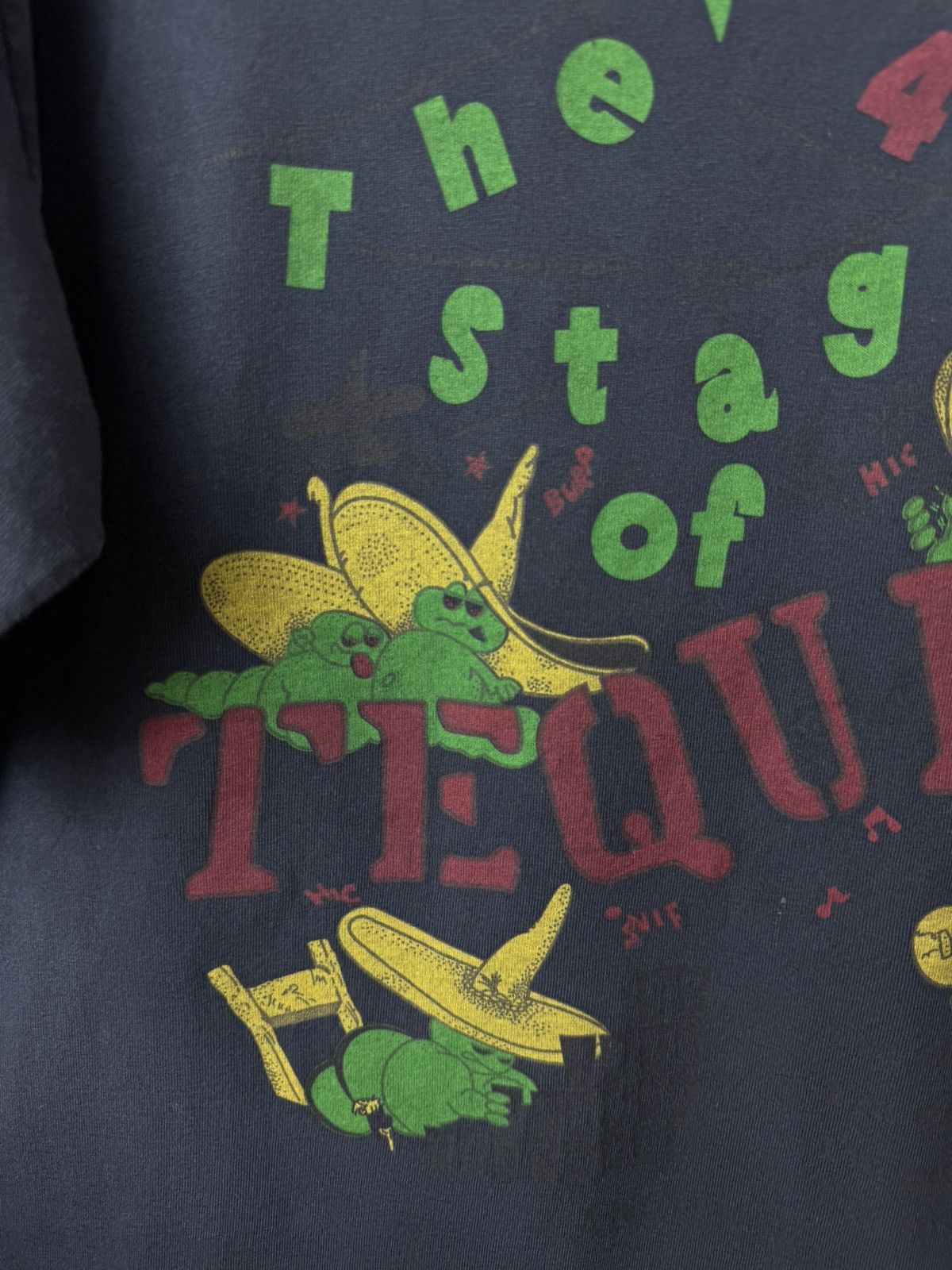 Band Tees 00’s Vintage The 4 Stages Of Tequila T Shirt Cowboy Rare Size US L / EU 52-54 / 3 - 3 Thumbnail
