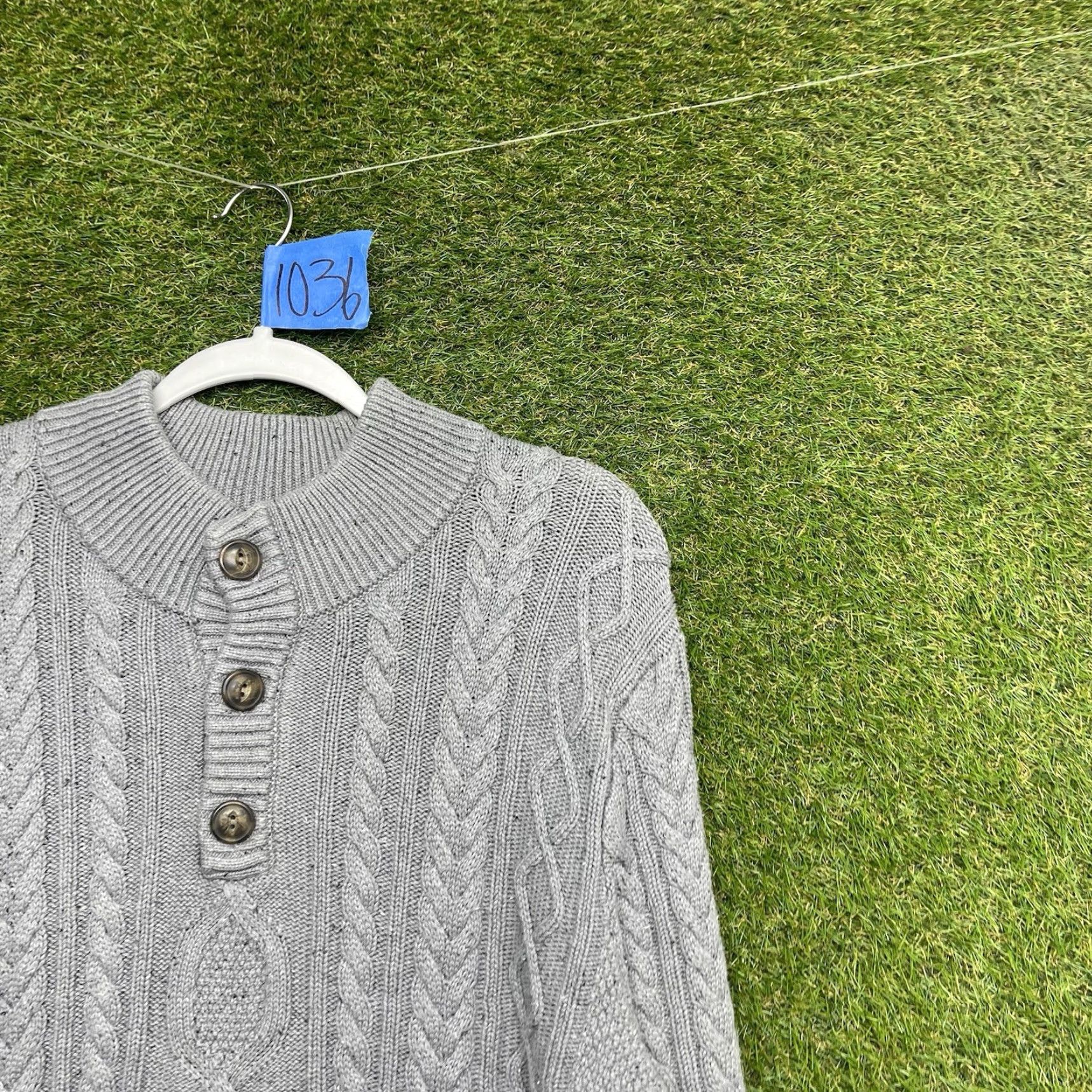 Vintage VINTAGE LL Bean Sweater Mens Large Henley Soft Cotton Heritage Comfy Slim Fit Cable Knit Size US L / EU 52-54 / 3 - 2 Thumbnail