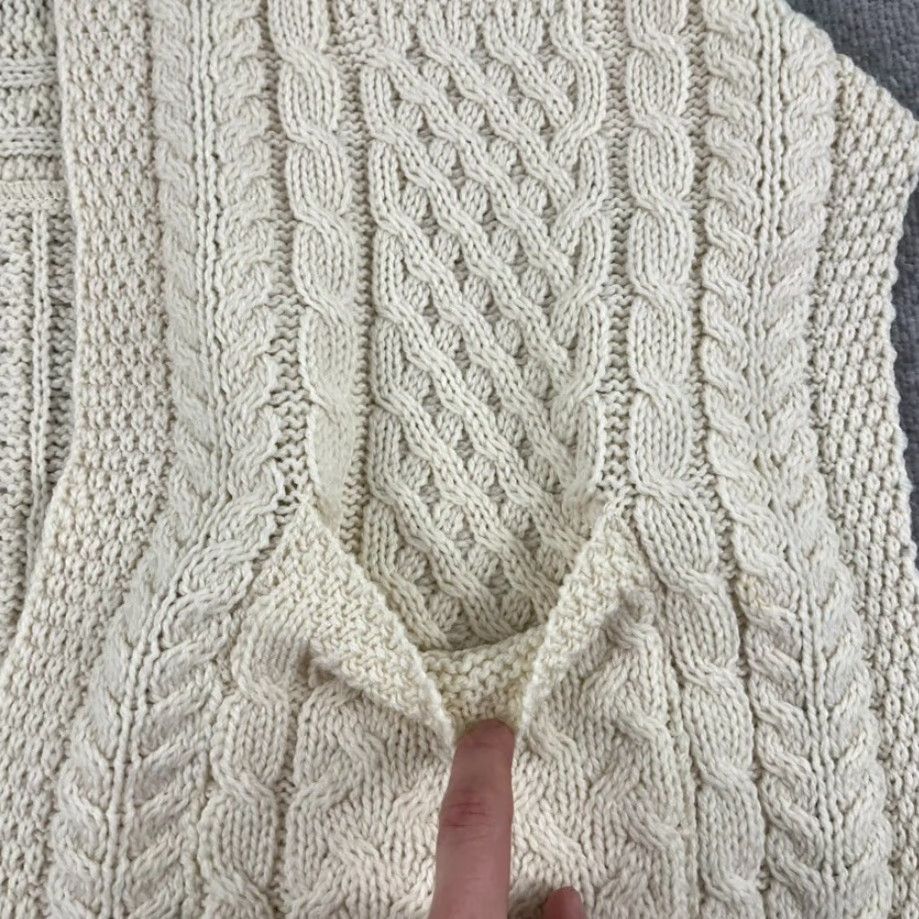 Vintage Blarney Sweater Adult One Size Brown Merino Wool Cable Knit Drape Poncho Womens Size ONE SIZE - 7 Thumbnail