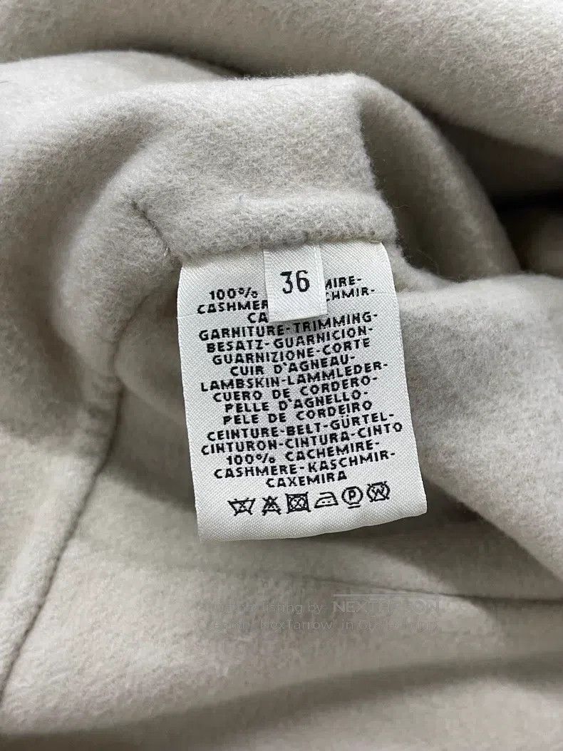 Hermes Hermes Oatmeal colored turn-down collar cashmere coat Size XS / US 0-2 / IT 36-38 - 5 Thumbnail