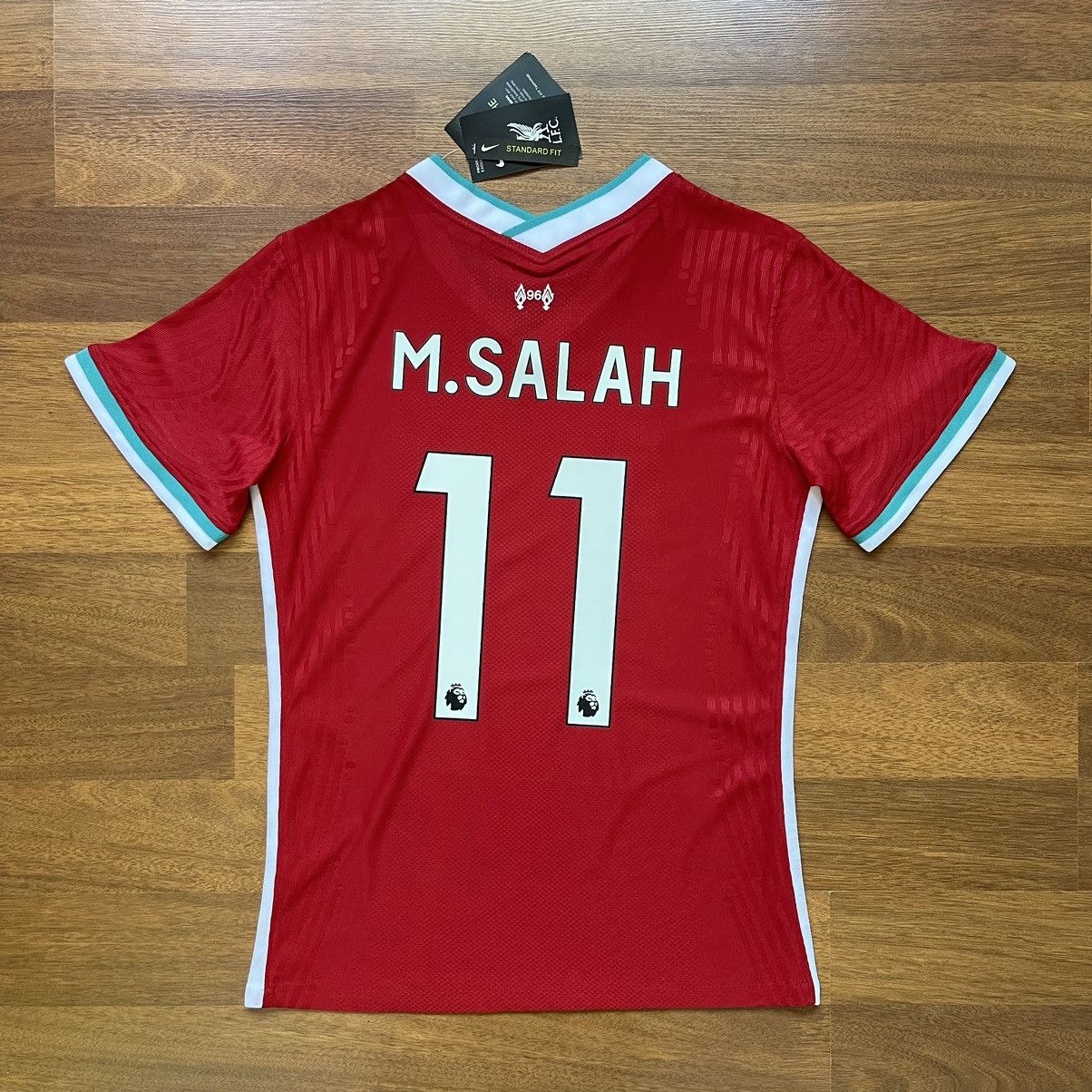 Nike × Vintage LIVERPOOL NIKE VAPORKNIT 2020/2021 FOOTBALL JERSEY #11 SALAH Size US M / EU 48-50 / 2 - 1 Thumbnail