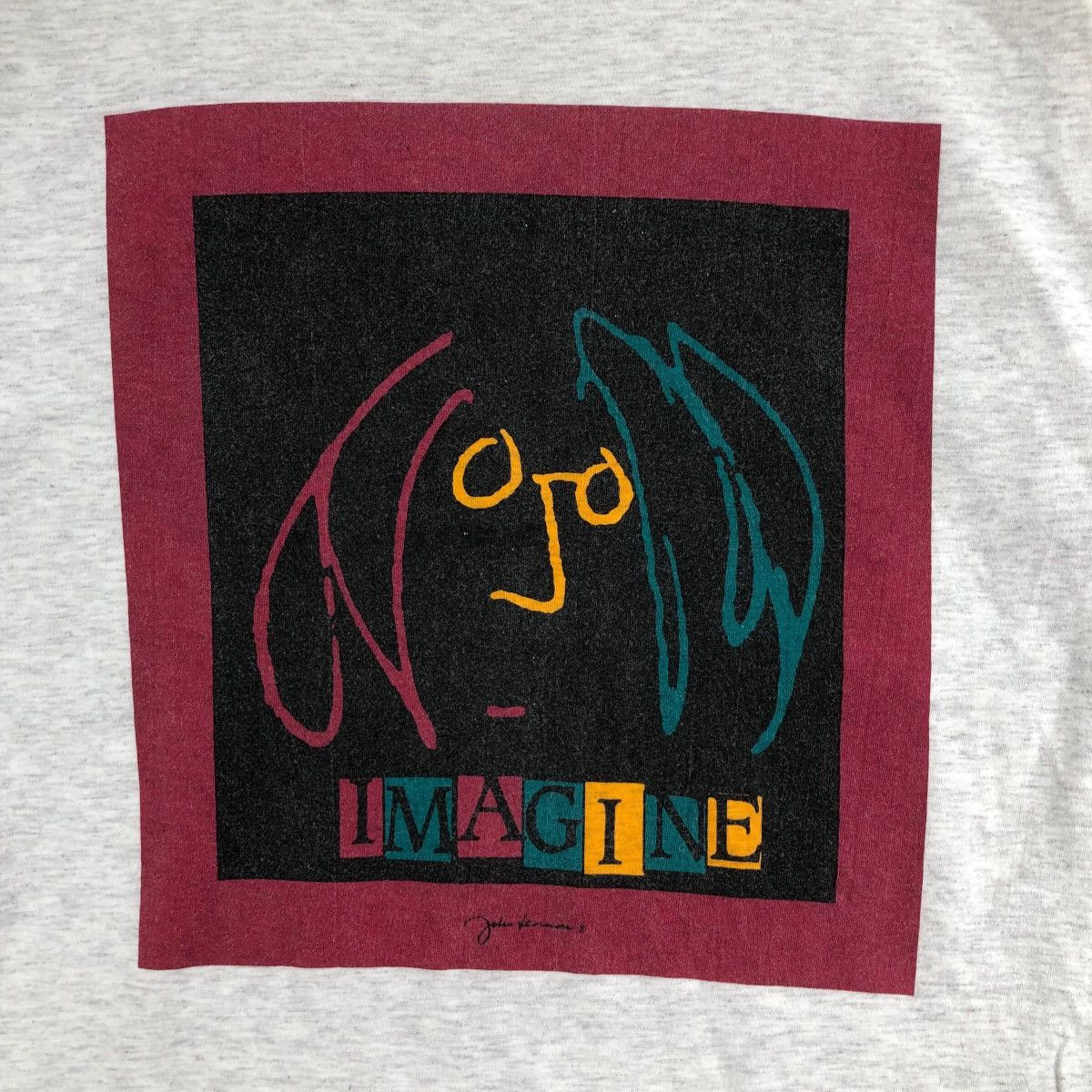 Band Tees × Vintage Vintage 90s JOHN LENNON T-Shirt Box Logo Art Size US M / EU 48-50 / 2 - 3 Thumbnail