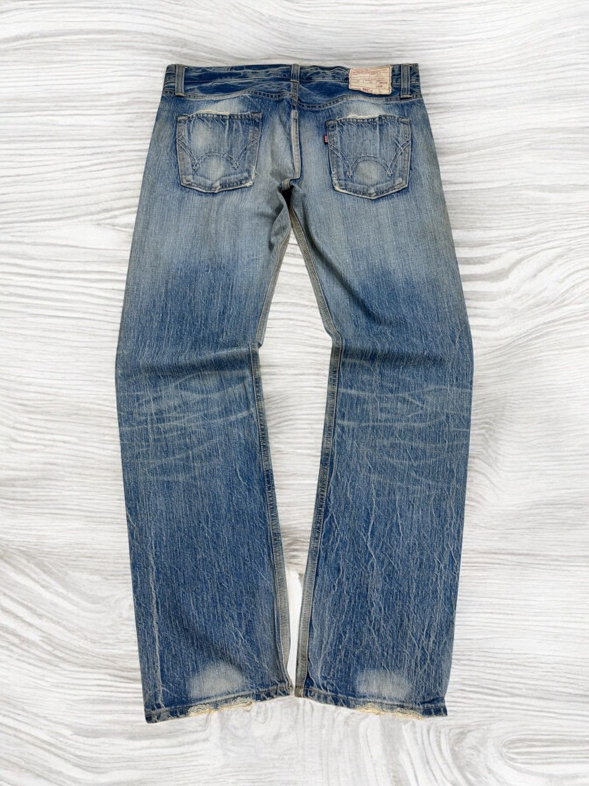 Edwin × Japanese Brand VINTAGE EDWIN 502 SUN FADED CLAWS MARKS DISTRESSED DENIM Size US 34 / EU 50 - 2 Thumbnail
