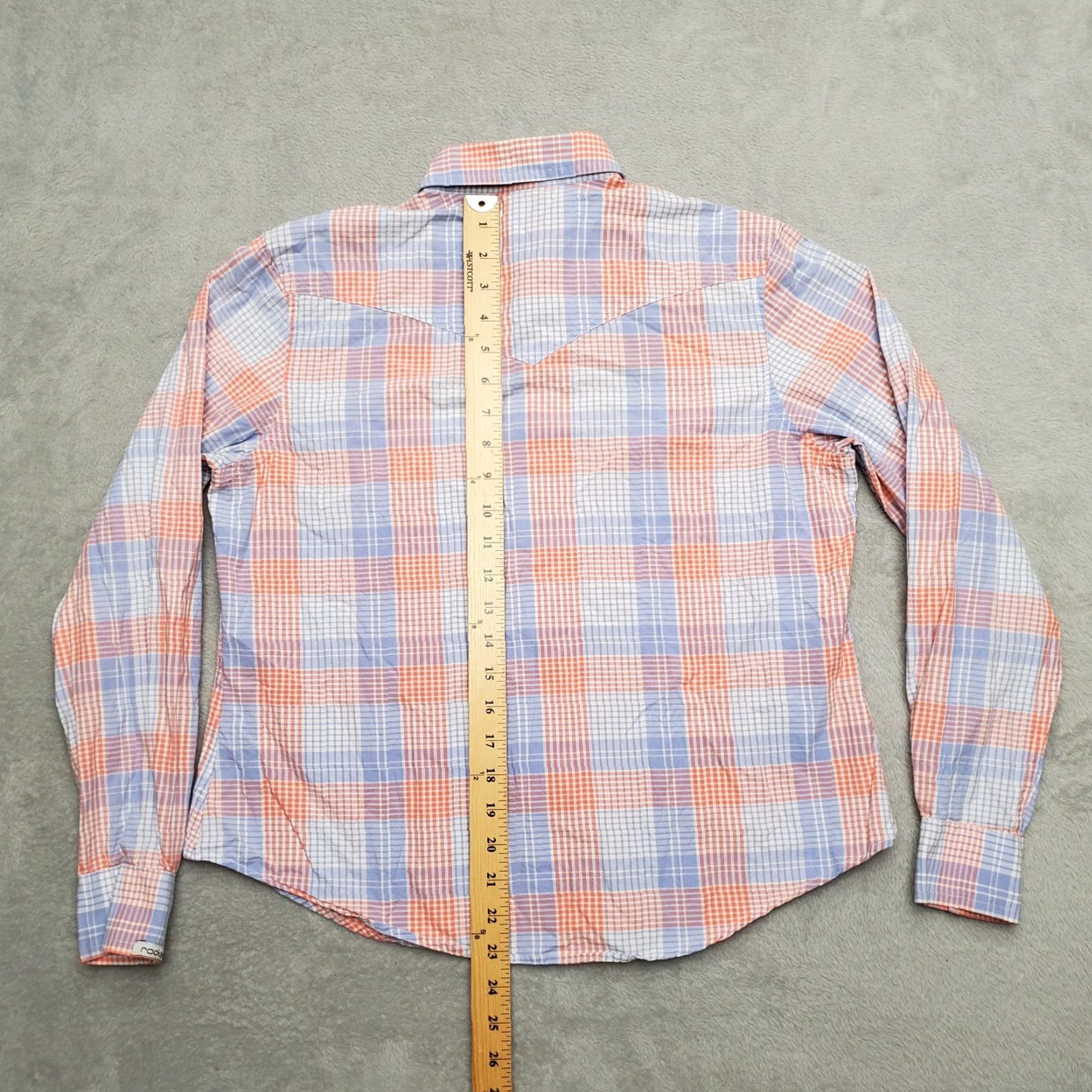 Vintage VINTAGE Rockies Shirt Women M Peach Blue Plaid Pearlsnap Western Cowboy Casual Size M / US 6-8 / IT 42-44 - 6 Thumbnail