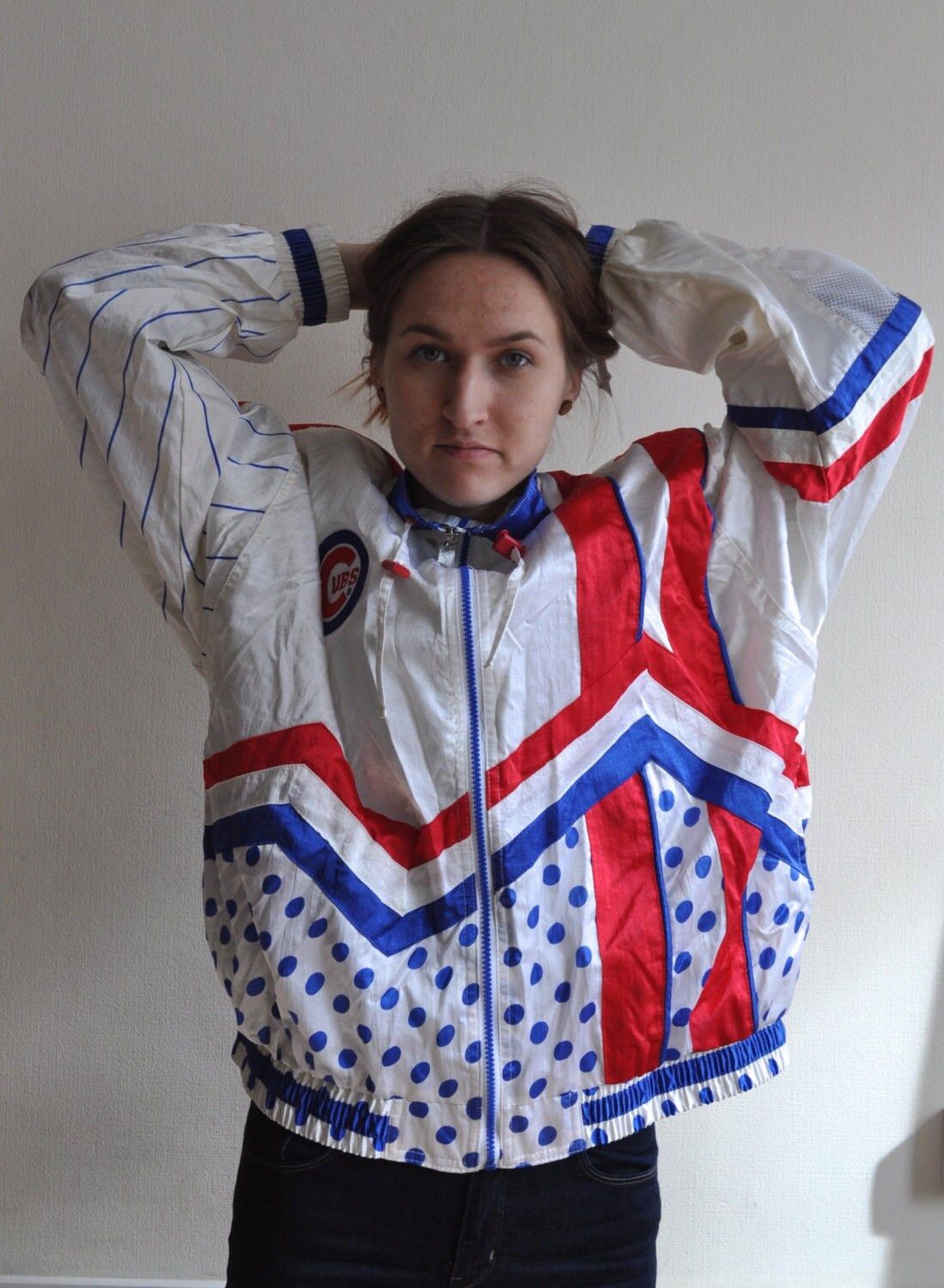 MLB Deadstock Chicago Cubs Vintage Women's XL Nylon Shell Jacket Size XL / US 12-14 / IT 48-50 - 3 Thumbnail