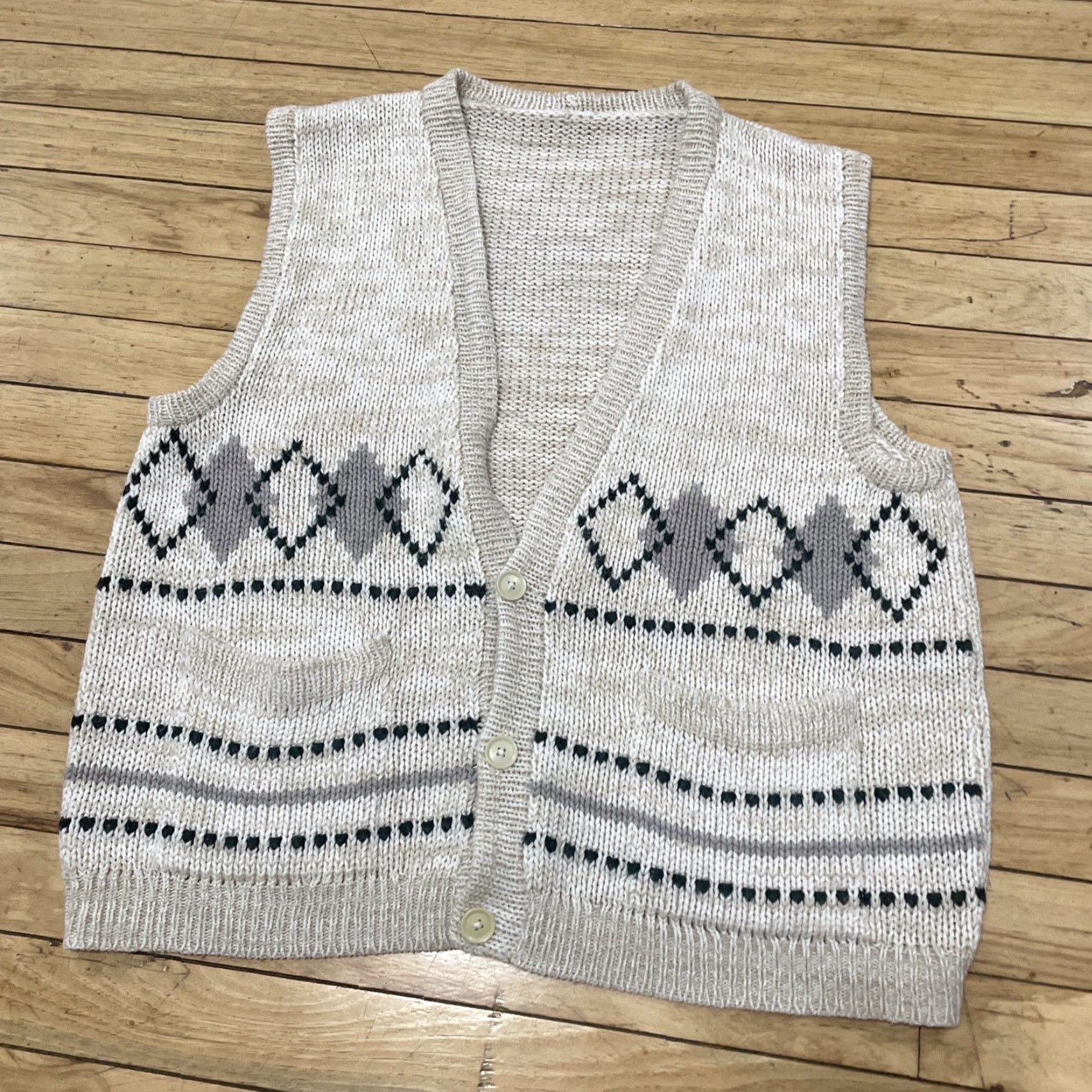 Vintage VINTAGE Cardigan Vest Men S Cream Tan Argyle Western Academic Old Money Soft Crop Preppy Shirt Size US S / EU 44-46 / 1 - 4 Thumbnail
