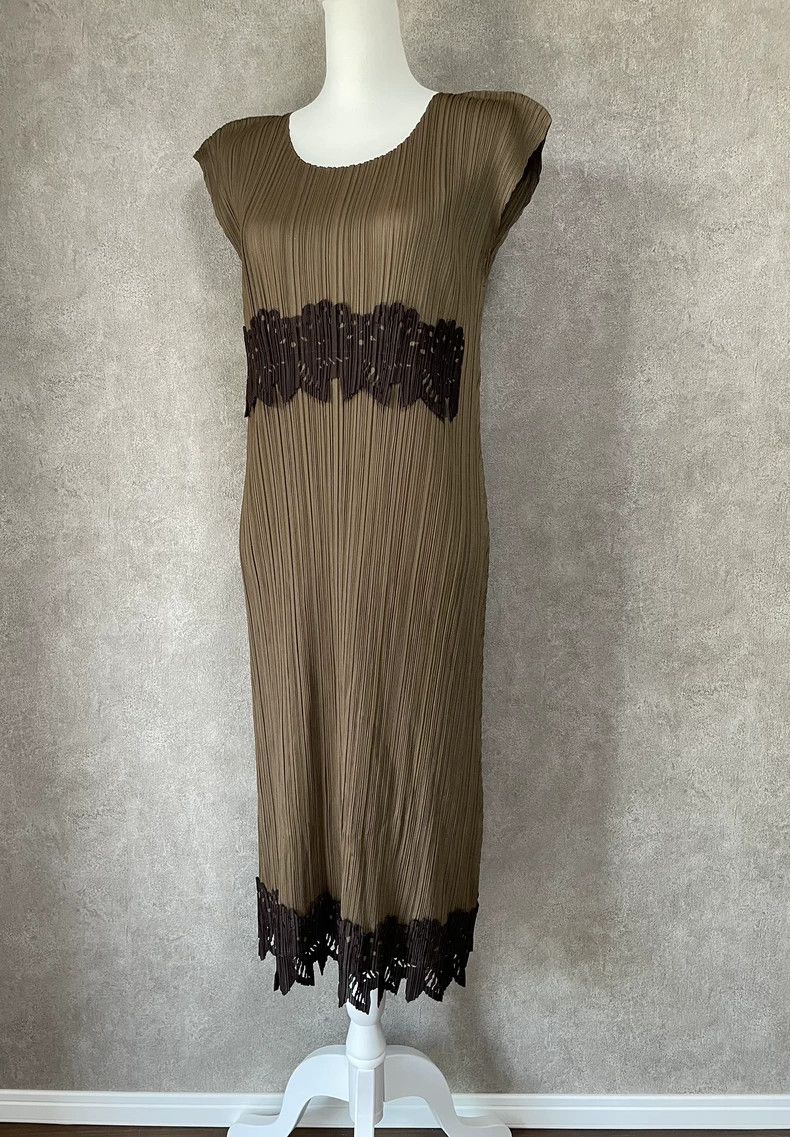 Issey Miyake Issey Miyake size:3 Brown patchwork dress Size S / US 4 / IT 40 - 1 Thumbnail