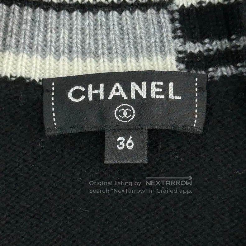 Chanel Chanel Black letter logo cashmere cardigan coat Size XS / US 0-2 / IT 36-38 - 5 Thumbnail