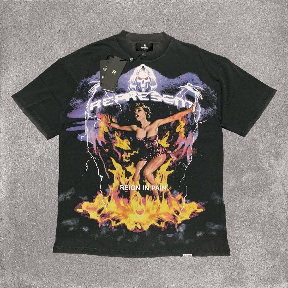 Represent Clo. Represent XS Spirit Reaper Vintage Black Tee Reign In Pain Size US XS / EU 42 / 0 - 1 Thumbnail