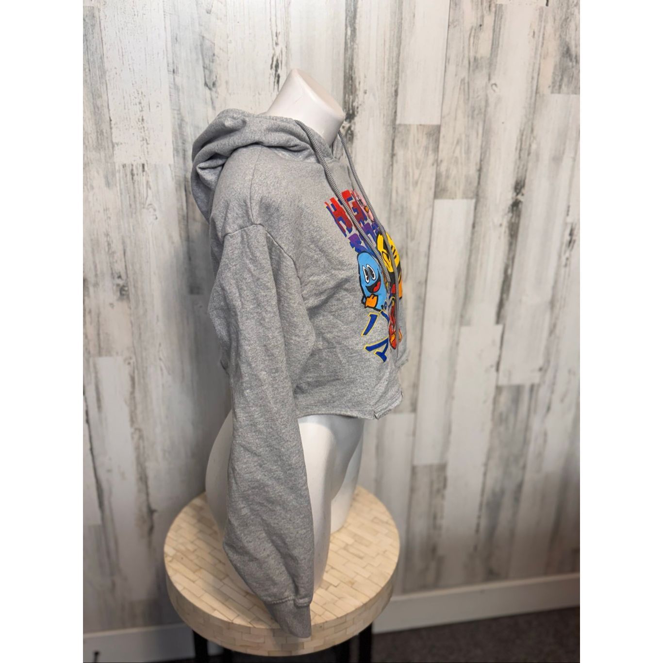 Other Pac-Man Cropped Hoodie | Gray Graphic Sweatshirt Gamer Retro Size M / US 6-8 / IT 42-44 - 6 Thumbnail