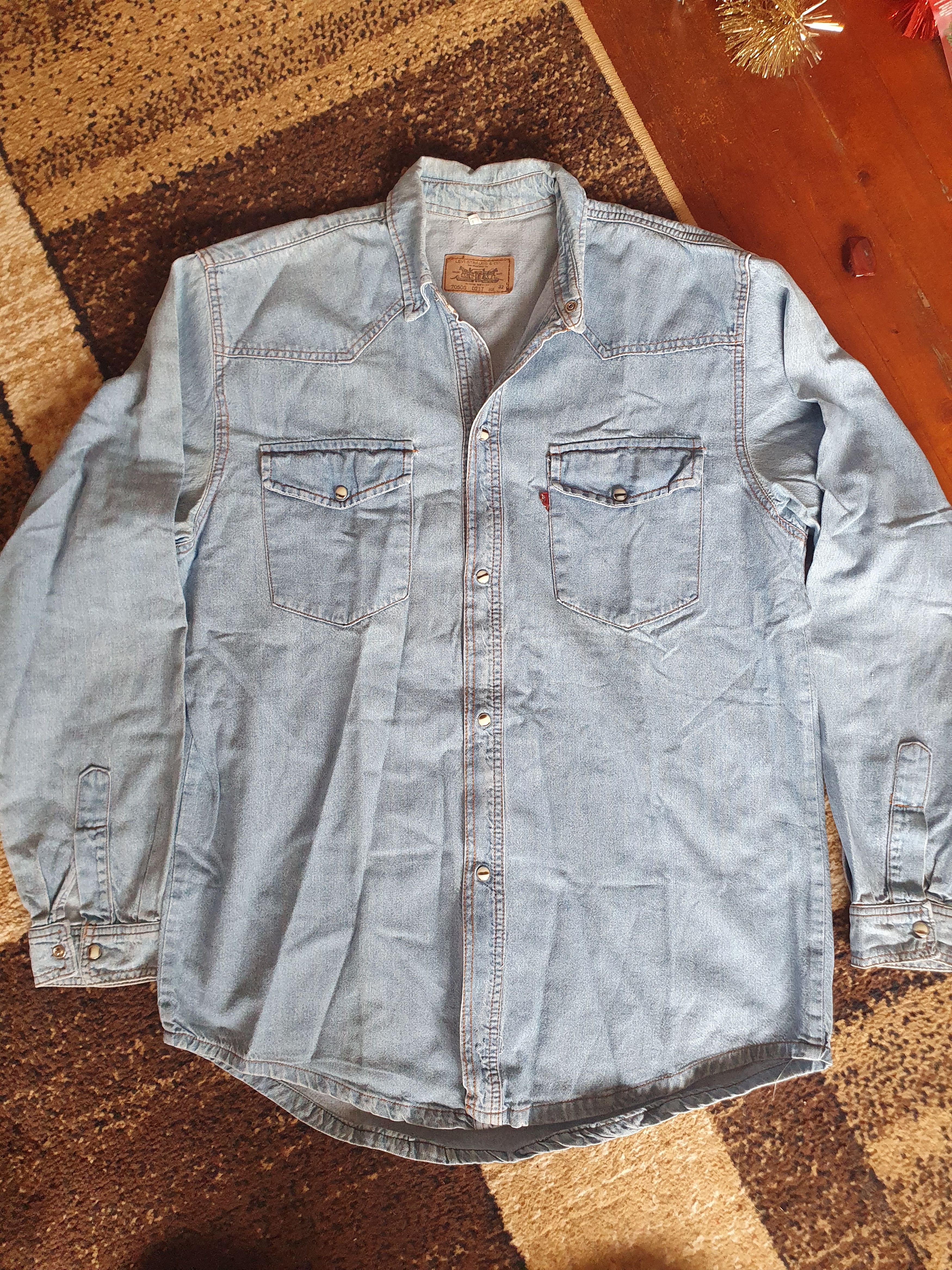 Levi's × Vintage Levis Vtg Made in USA 70505 0217 Pearl Snap Denim shirt sz M Size US M / EU 48-50 / 2 - 1 Thumbnail