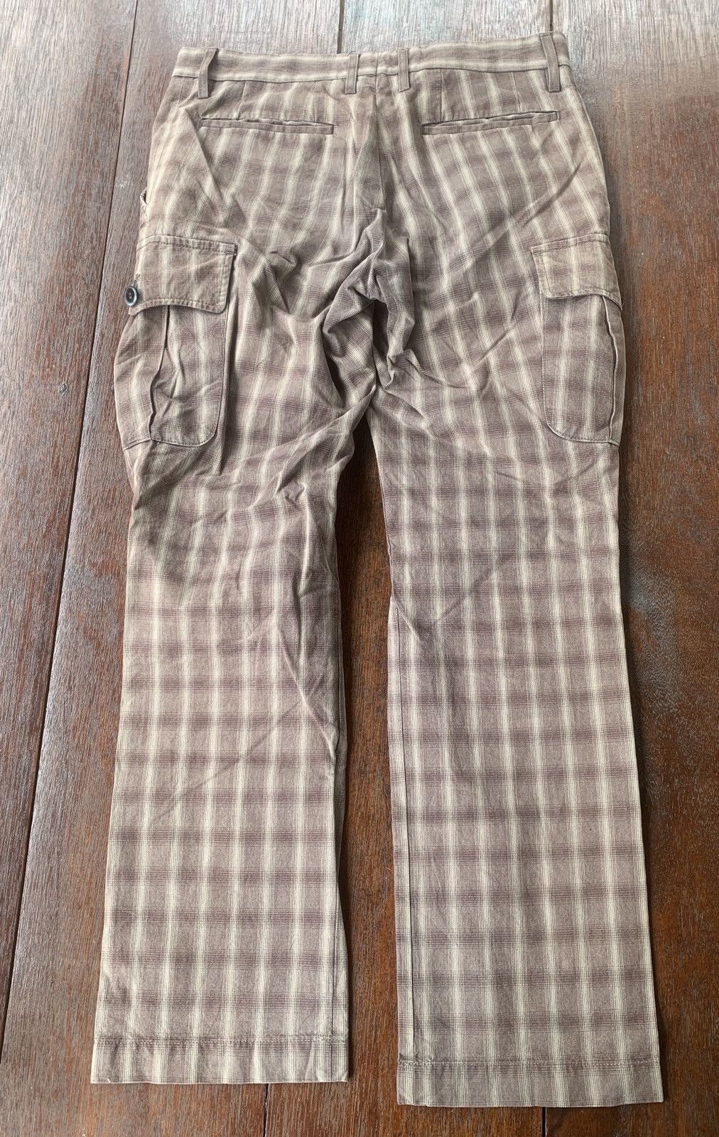 Issey Miyake × Tete Homme Tete Homme Japan brown tartan cargo pants Size US 34 / EU 50 - 2 Thumbnail