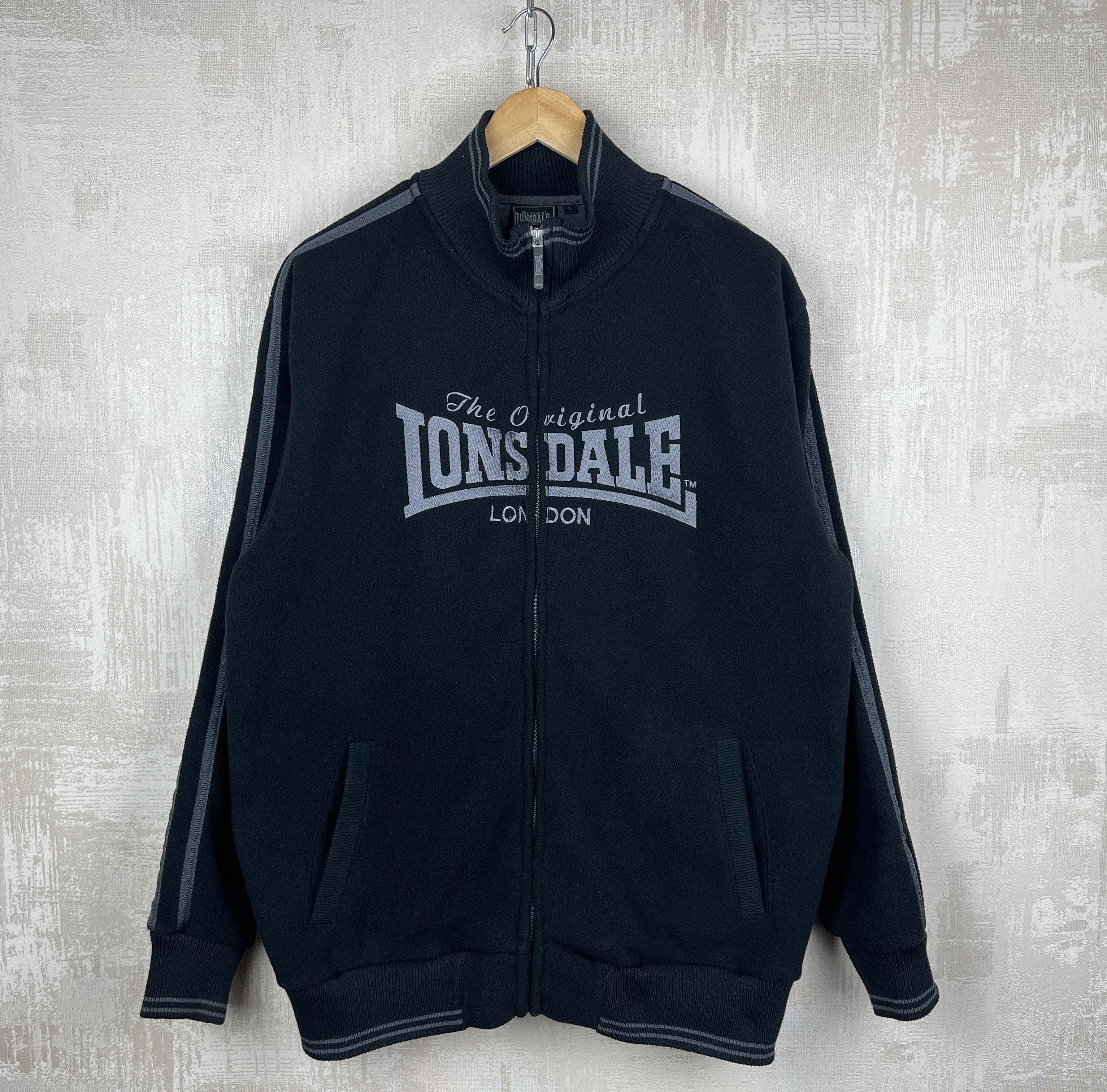 Lonsdale × Vintage Vintage Lonsdale 00s Big Logo Full Zip Fleece Jacket Size US L / EU 52-54 / 3 - 3 Thumbnail