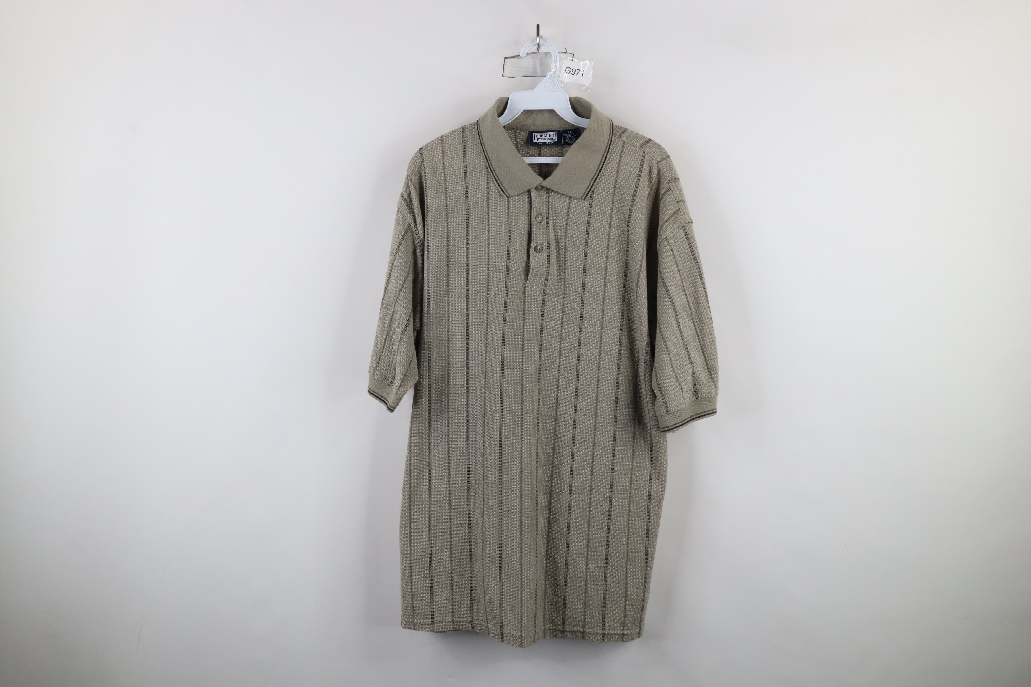Vintage Vintage 90s Streetwear Knit Collared Golf Polo Shirt Green Size US XL / EU 56 / 4 - 1 Thumbnail