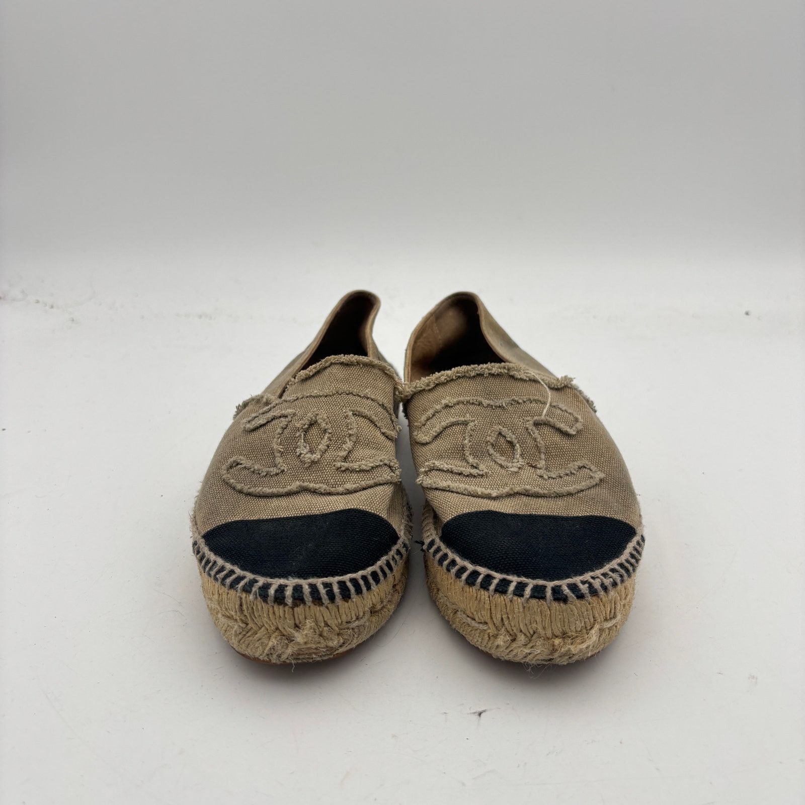 Chanel Chanel CC Logo Canvas Black Cap Toe Espadrilles Slip Ons 37 Size US 6.5 / IT 36.5 - 2 Thumbnail