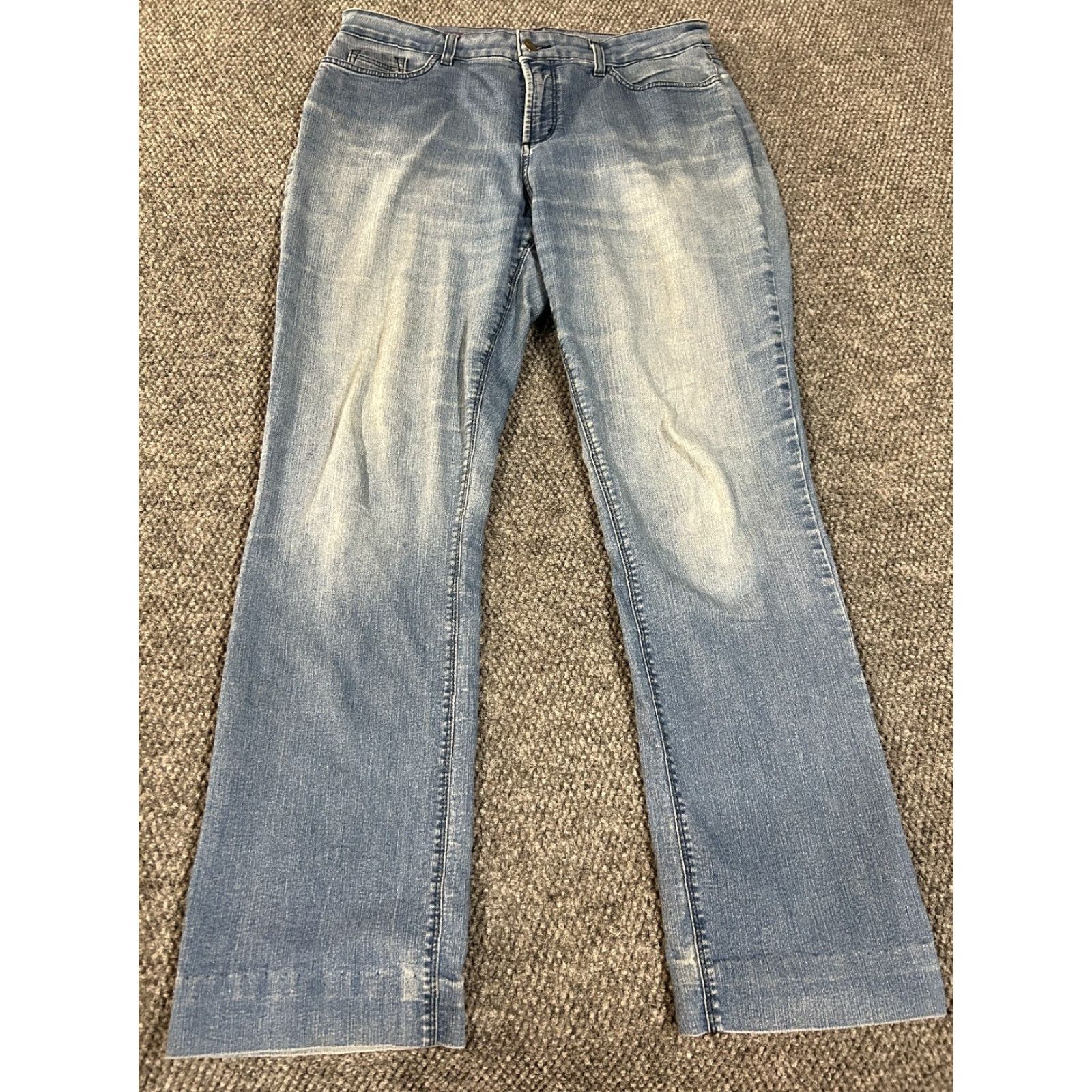 NYDJ NYDJ Jeans Women 14 Blue Denim Straight 14 Regular Stretch Pockets Comfort 30in Inseam High Rise Size 36" / US 14 / IT 50 - 2 Thumbnail
