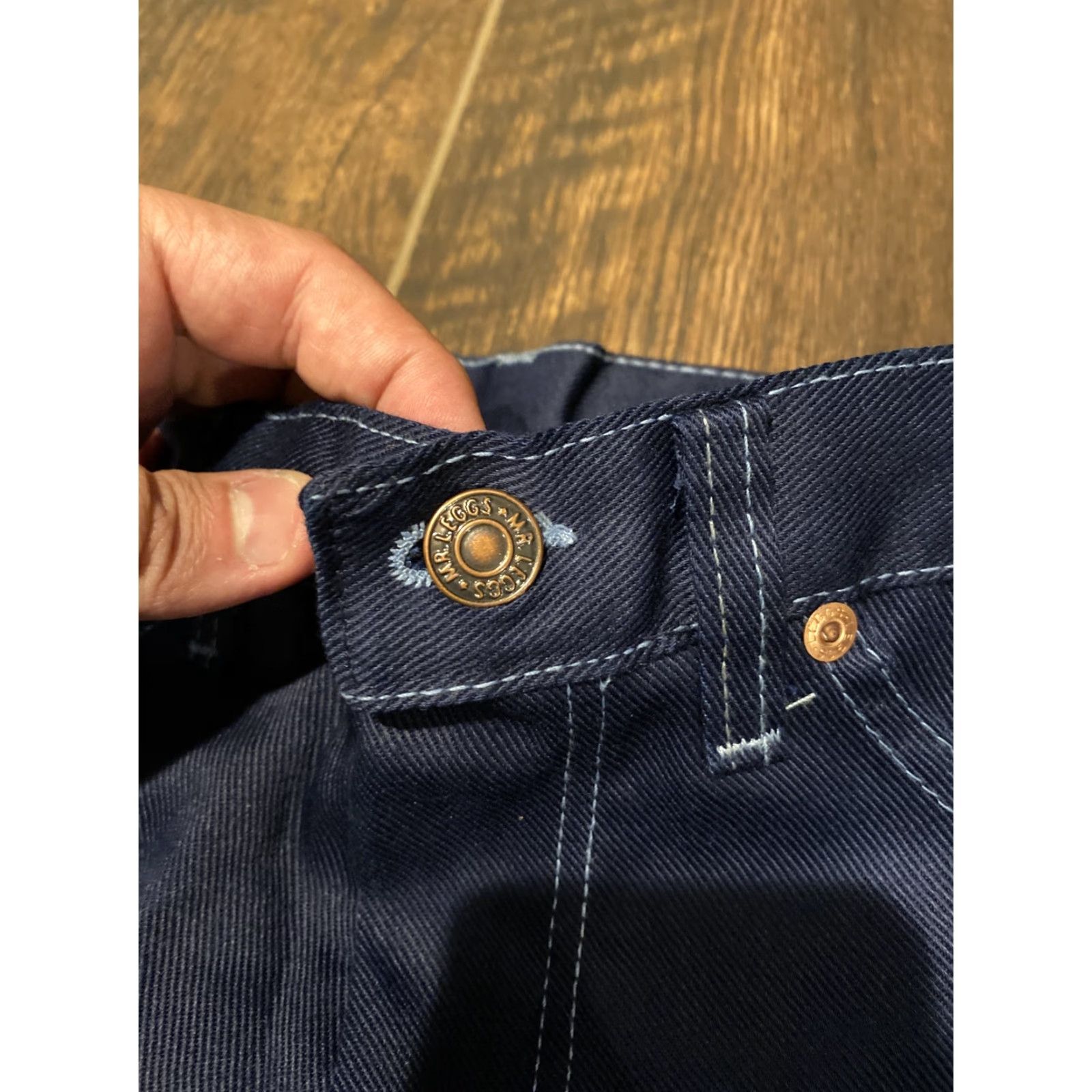 Vintage VINTAGE MR LEGGS HIPPY JEANS 27x30 70s BELLBOTTOM CUT NWT Blue Denim Adults Mens Womens 18? Size US 27 - 5 Thumbnail