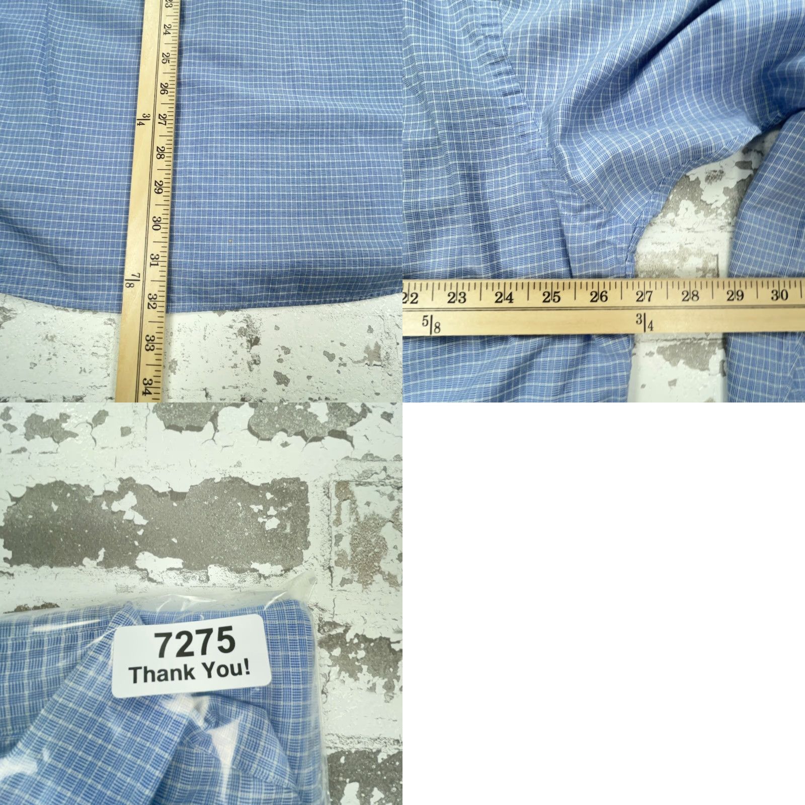 Ralph Lauren Ralph Lauren Shirt Men 16.5 34 Blue Plaid Button Up Dress Yarmouth Pony Adult Size 46R - 8 Thumbnail